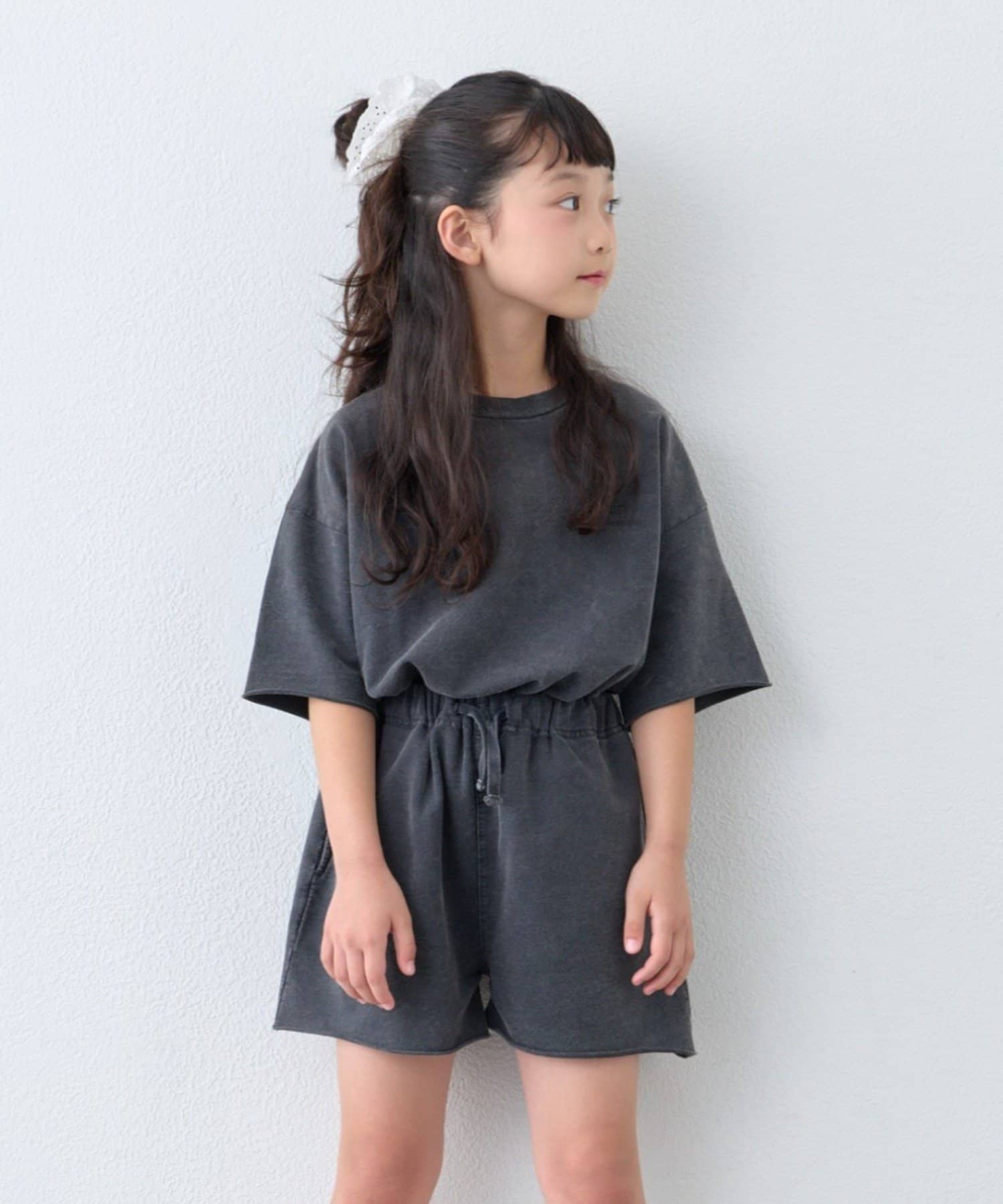 CIAOPANIC TYPY(チャオパニックティピー) 【KIDS】ピグメント加工バックロゴ5分袖セットアップ