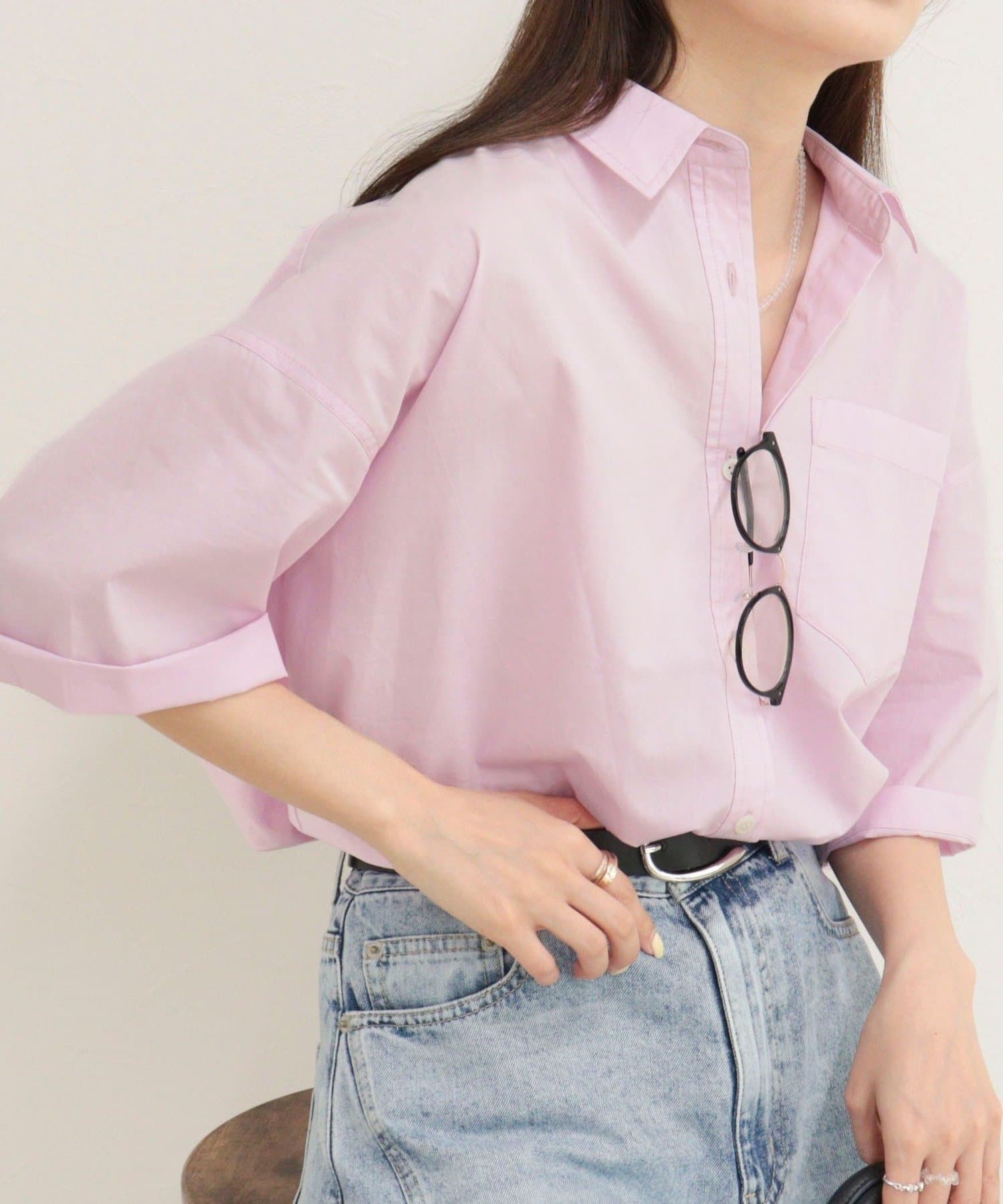 FREDY & GLOSTER(フレディ アンド グロスター) 【人気につき半袖Ver.で再登場】汗染み軽減加工COTTON半袖シャツブルゾン