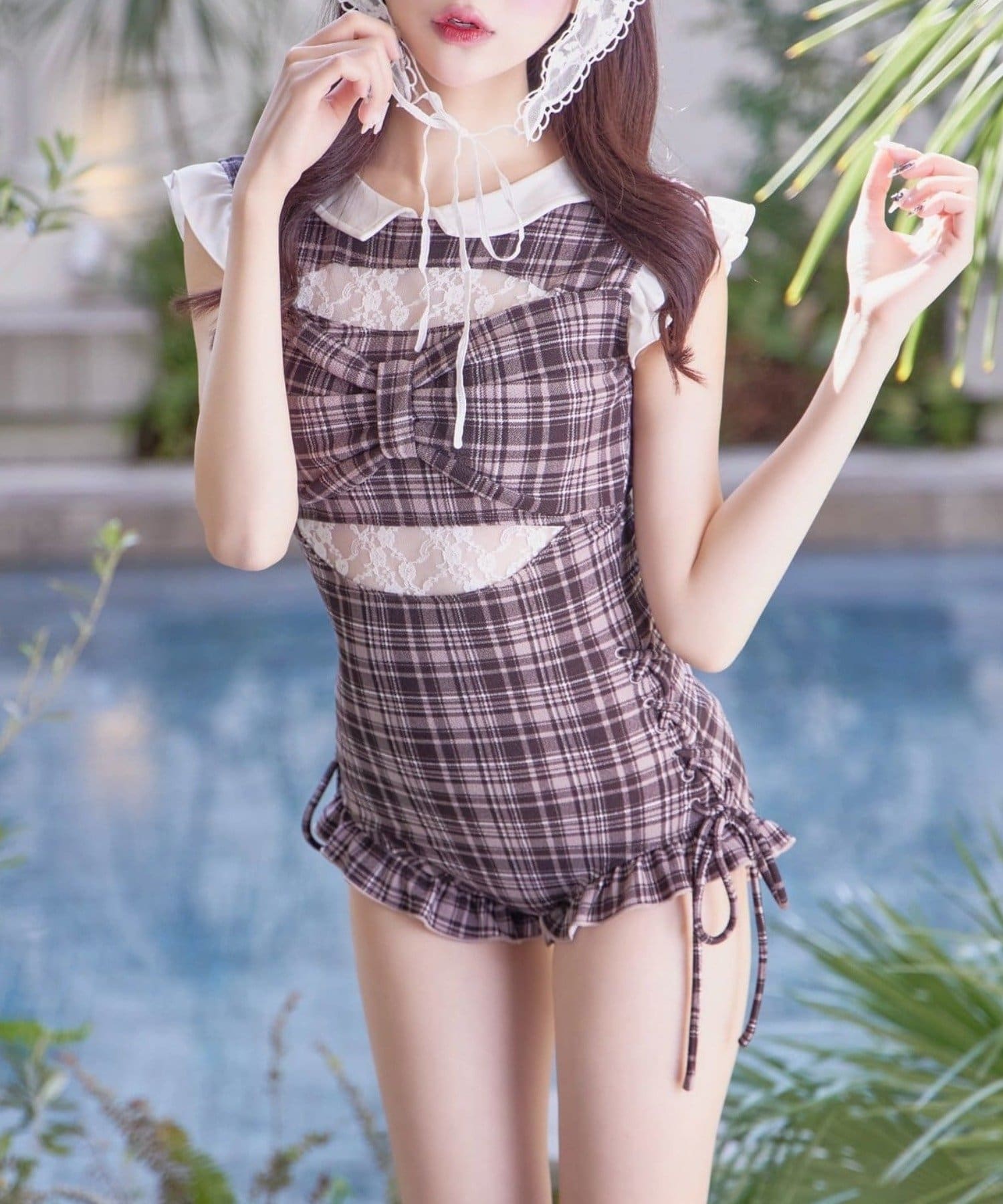 NICE CLAUP / OLIVE des OLIVE OUTLET(ナイスクラップ  / オリーブ デ オリーブ アウトレット) 【Belle Charme】ビッグリボンワンピースSwimwear