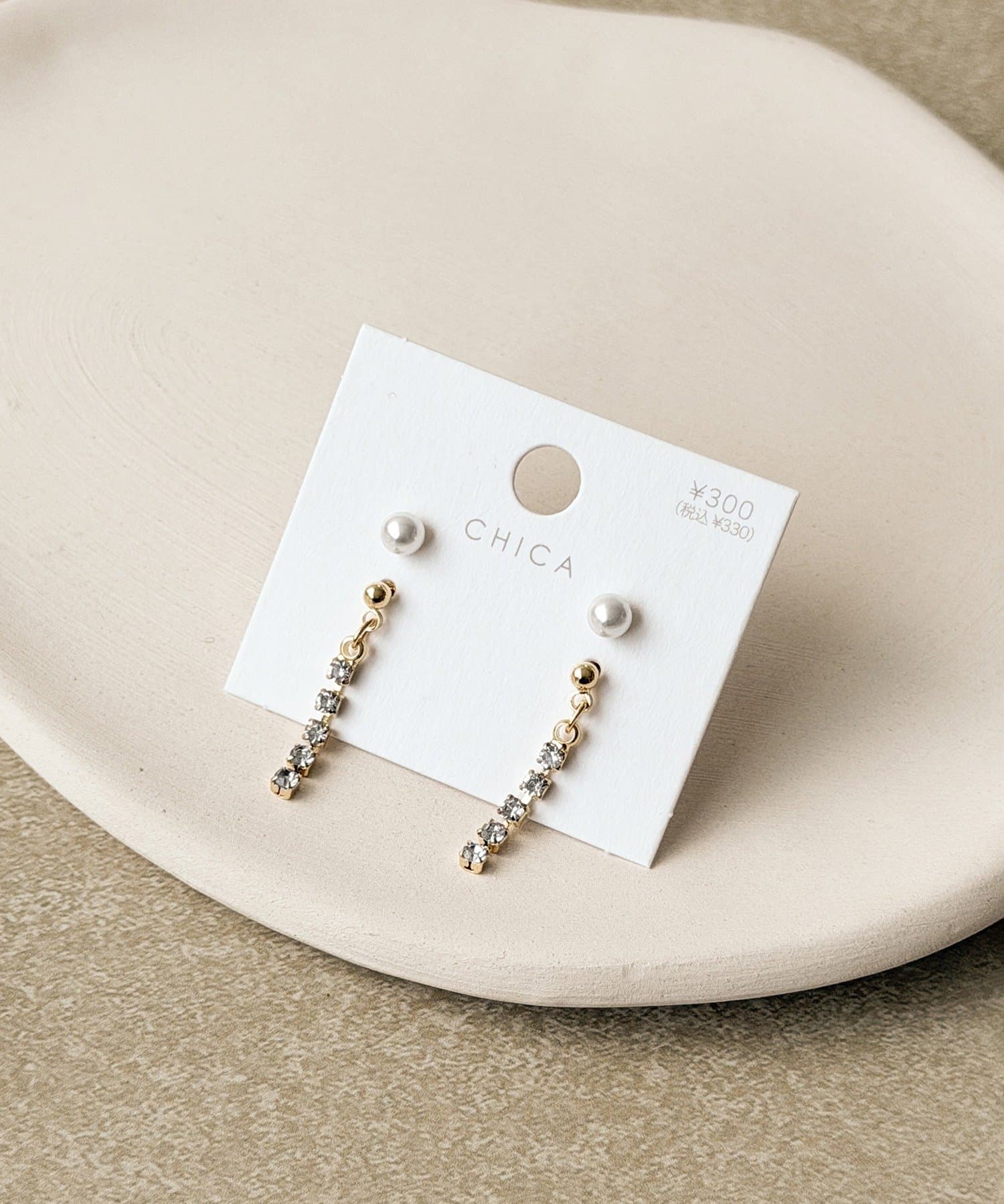 パールストーンチェーンピアス4個セット | 3COINS(スリーコインズ
