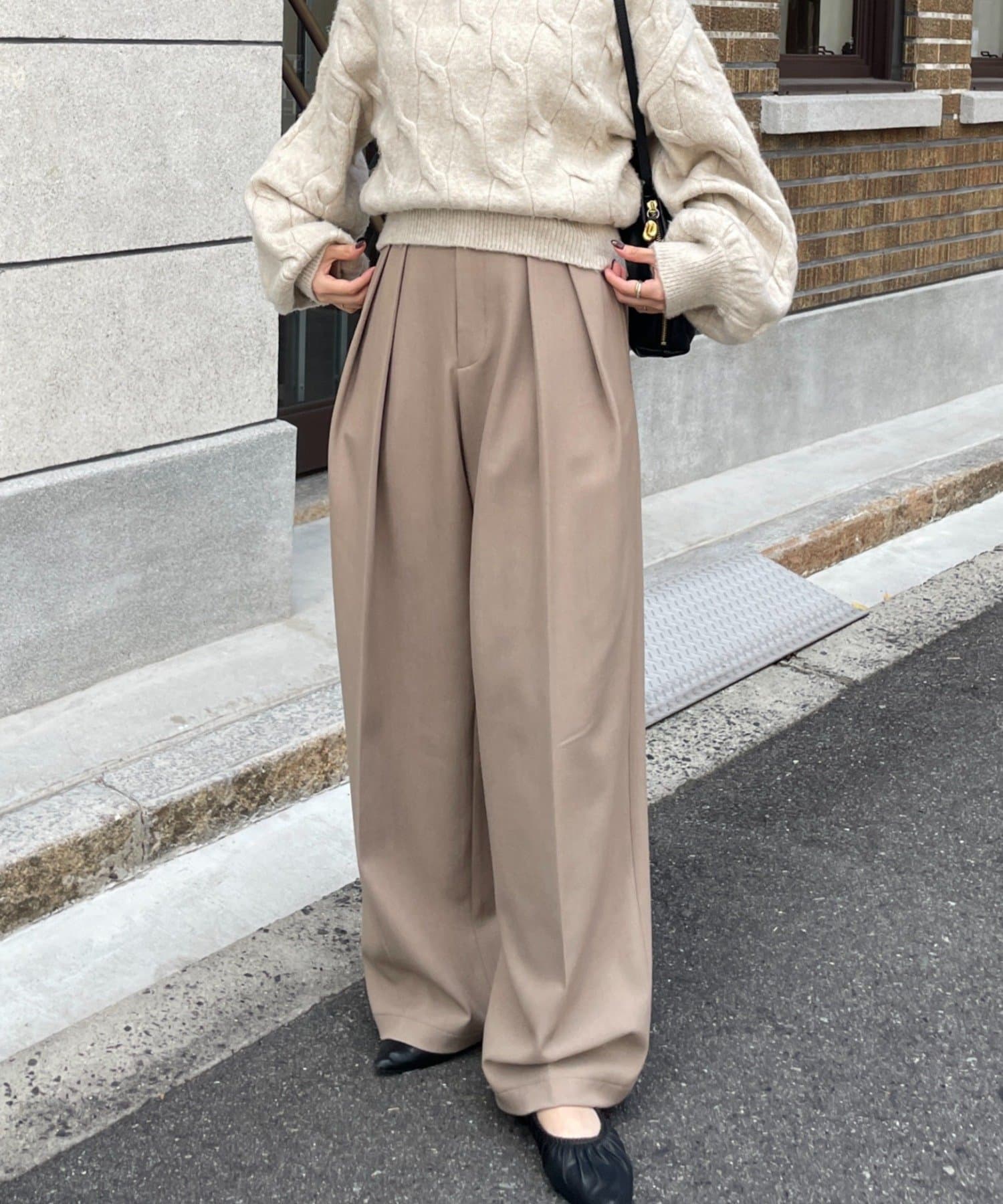 gemeil(ジェムイル) タックワイドパンツ(MA-002)