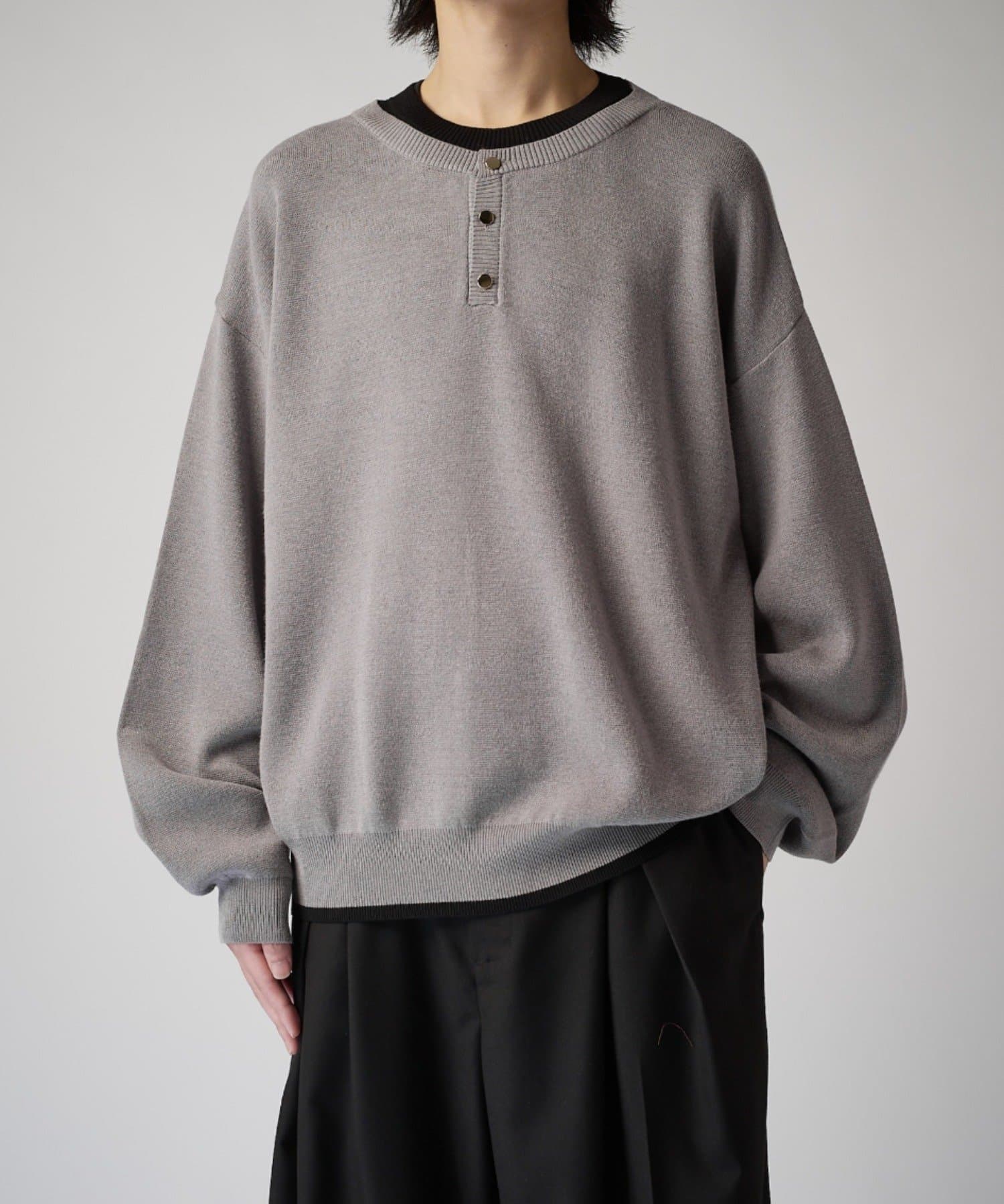 Lui's(ルイス) レイヤードヘンリーネックニット