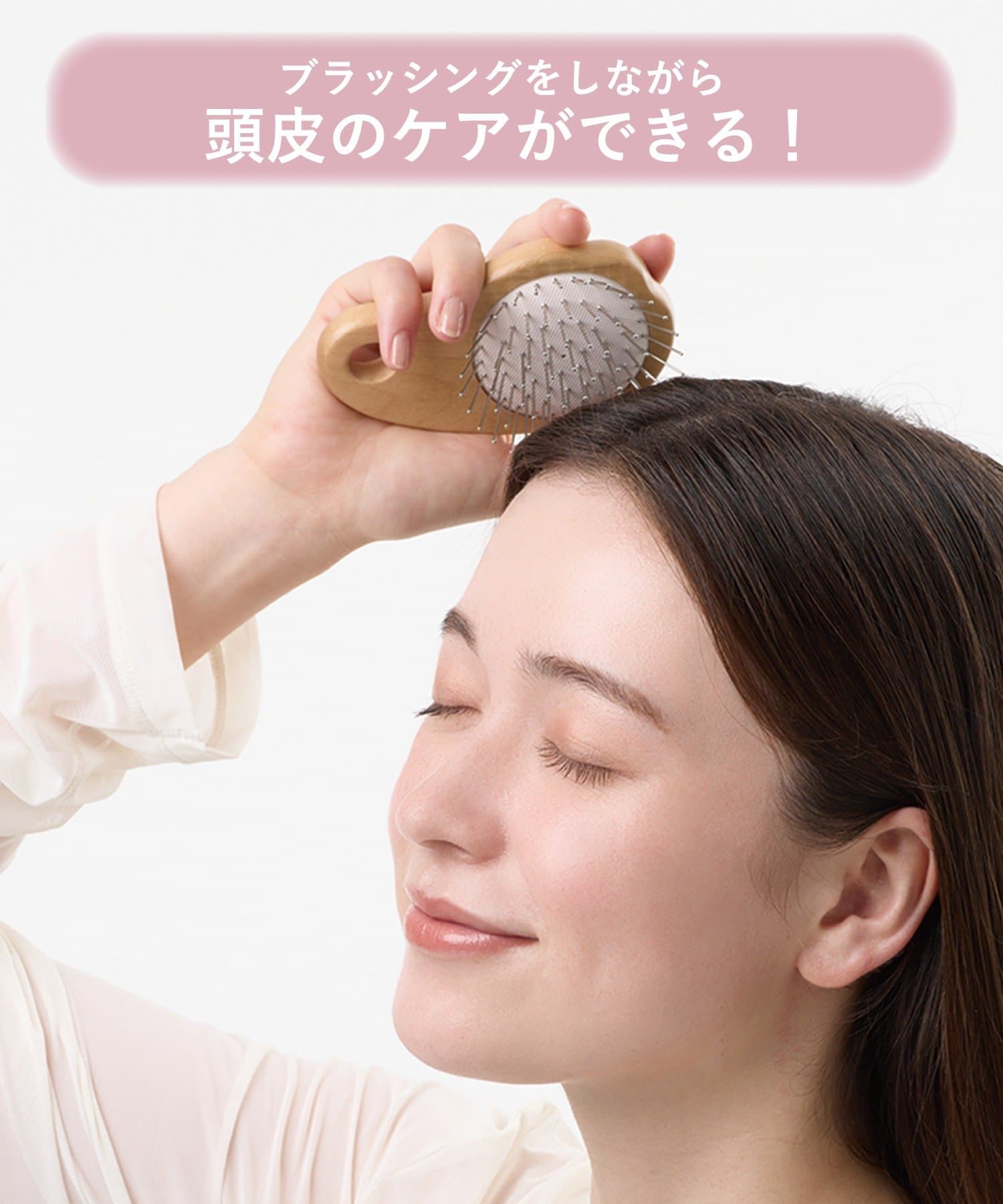 3COINS(スリーコインズ) コンパクトメタルピンヘアブラシ／and us