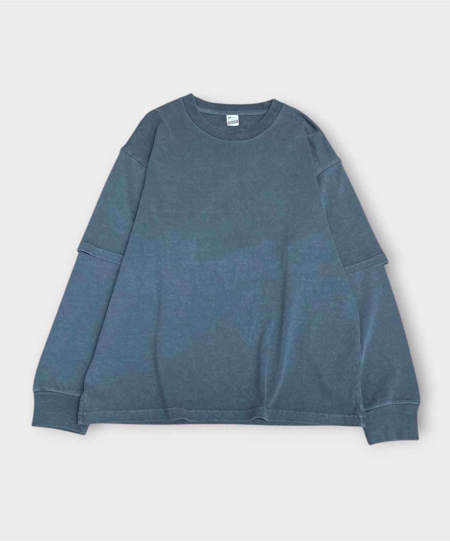FREDY & GLOSTER(フレディ アンド グロスター) 【1枚でレイヤード完成】ピグメント加工 フェイクレイヤードロンT