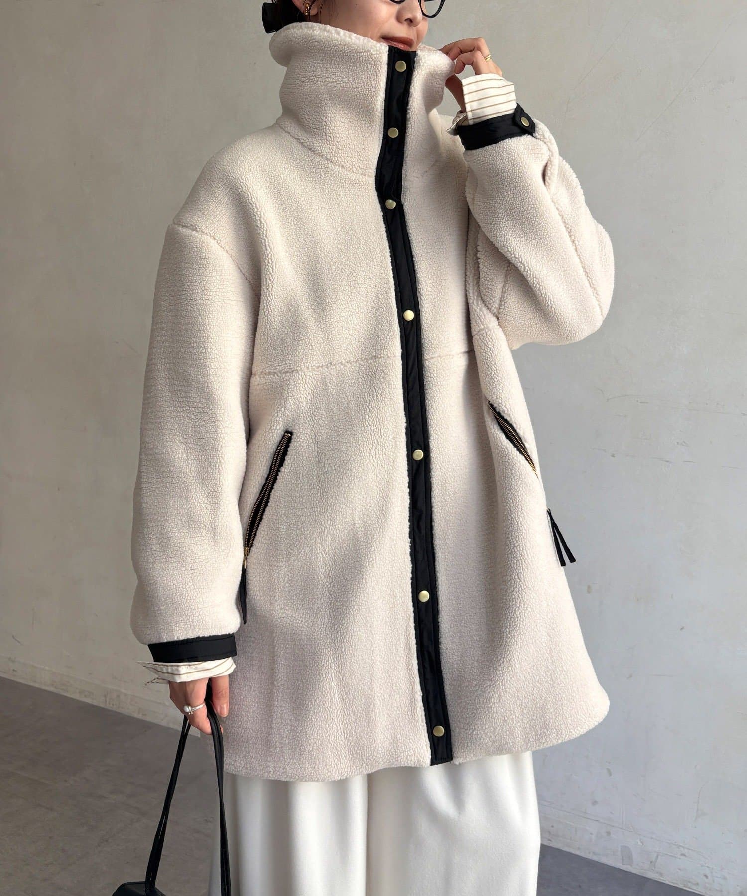 DOUDOU(ドゥドゥ) 【WEB限定】ボアミドル丈コート