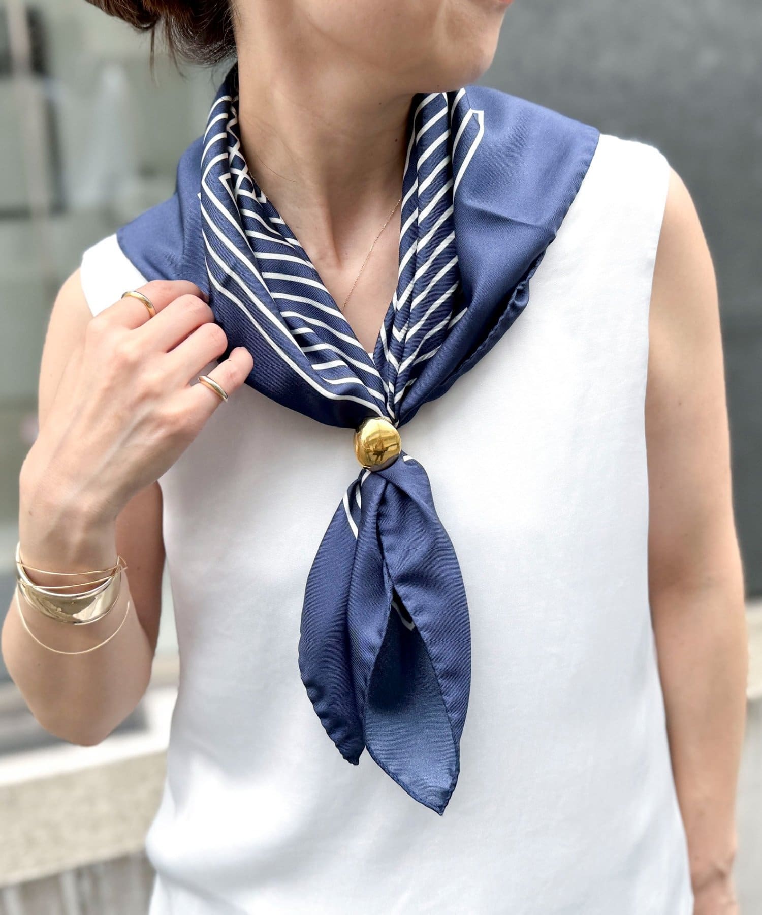 NOLLEY'S(ノーリーズ) MINIMAL ILLUSION SILK SCARF & SHAWL