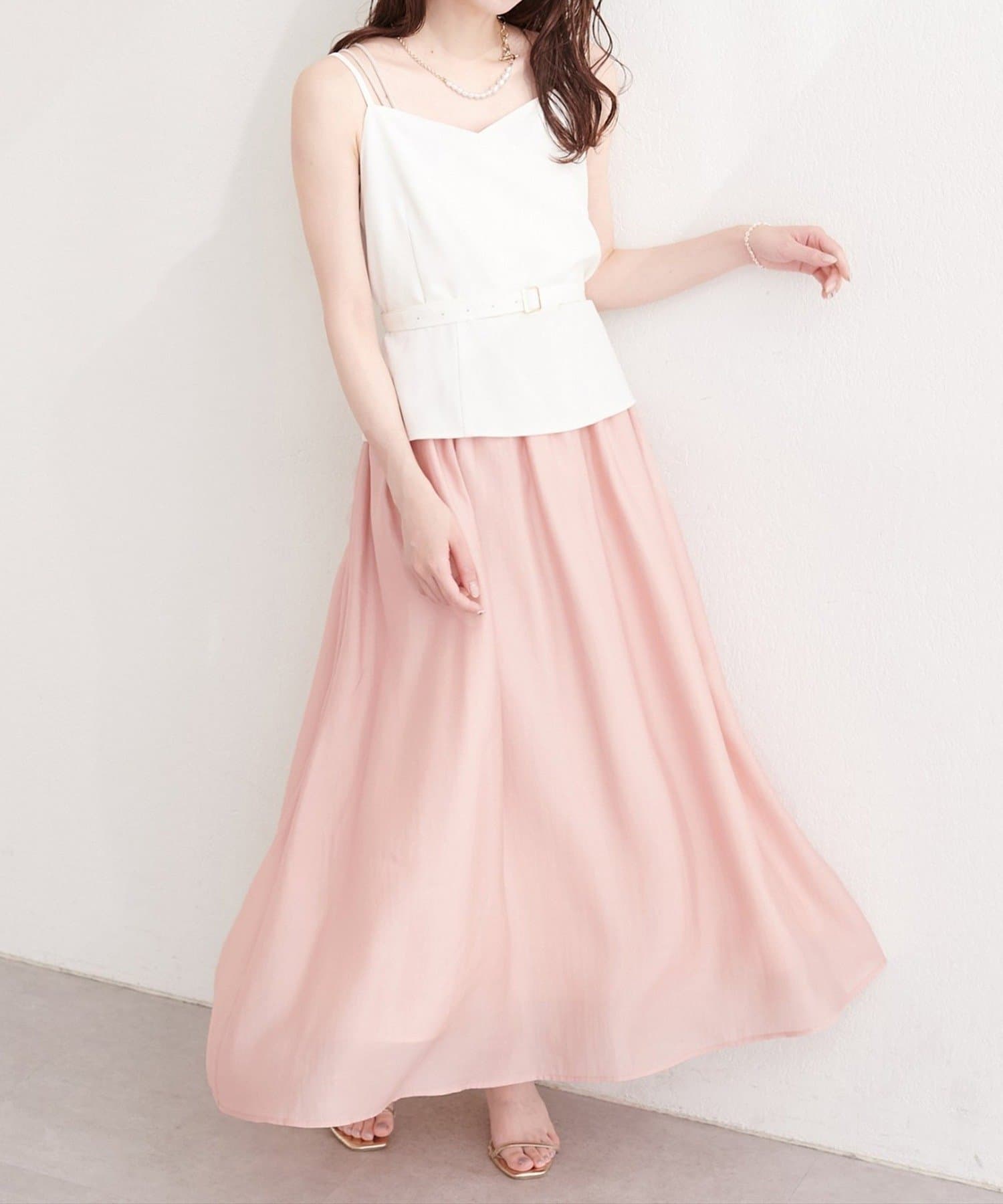 NICE CLAUP / OLIVE des OLIVE OUTLET(ナイスクラップ  / オリーブ デ オリーブ アウトレット) 【natural couture】カシュクールドッキングキャミワンピース