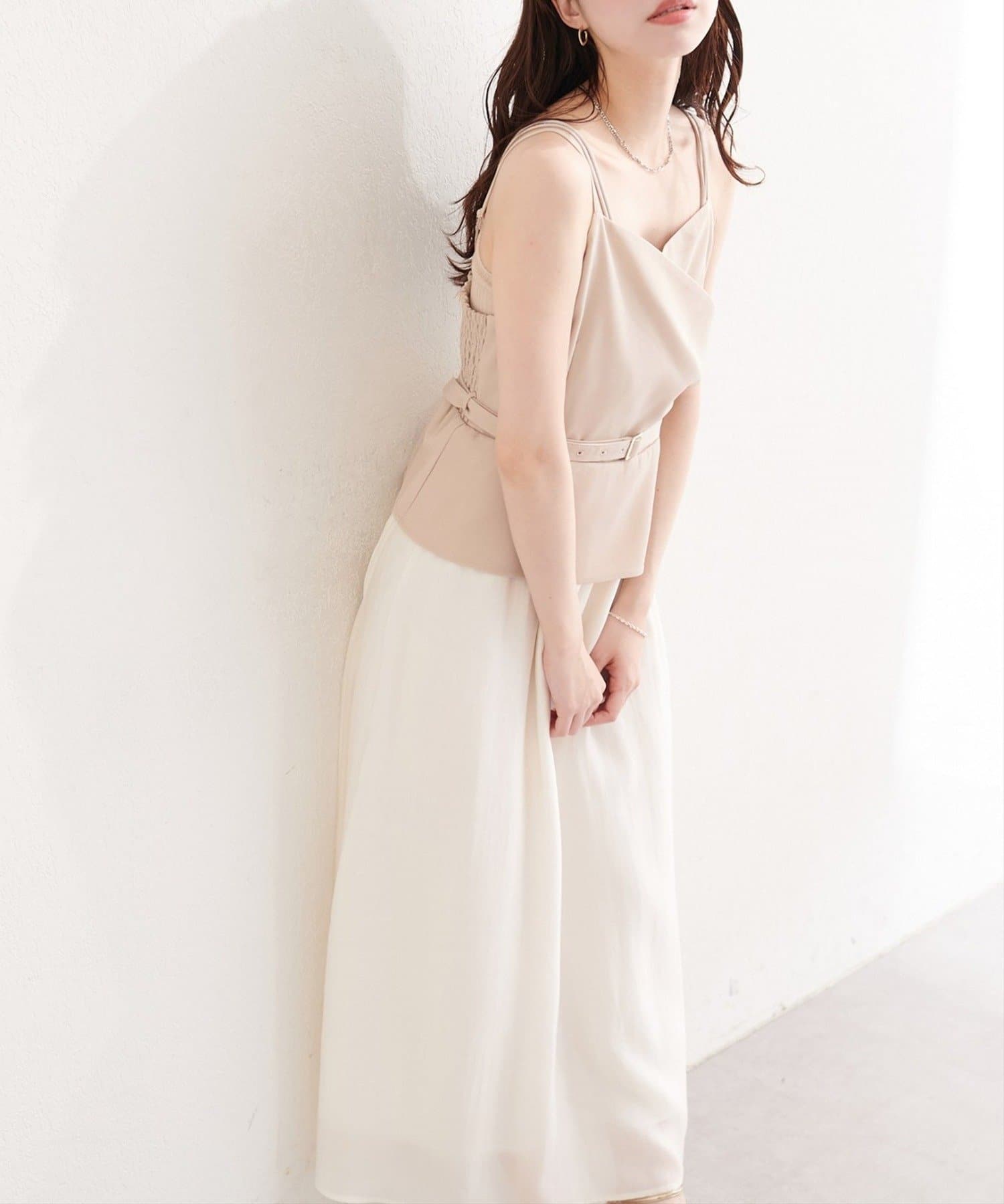 NICE CLAUP / OLIVE des OLIVE OUTLET(ナイスクラップ  / オリーブ デ オリーブ アウトレット) 【natural couture】カシュクールドッキングキャミワンピース