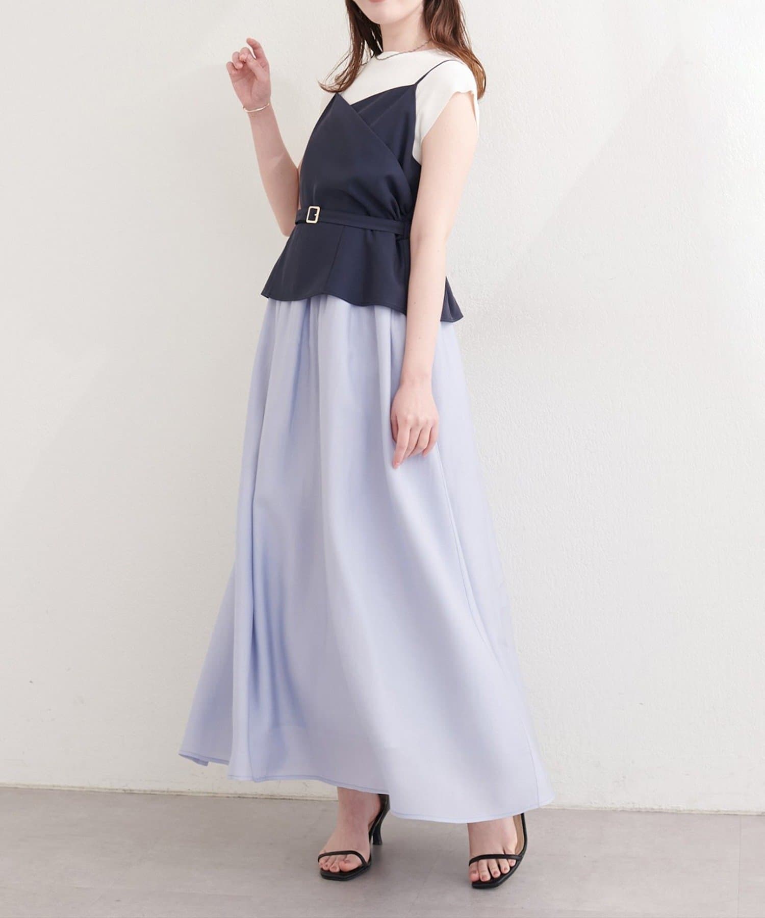 NICE CLAUP / OLIVE des OLIVE OUTLET(ナイスクラップ  / オリーブ デ オリーブ アウトレット) 【natural couture】カシュクールドッキングキャミワンピース