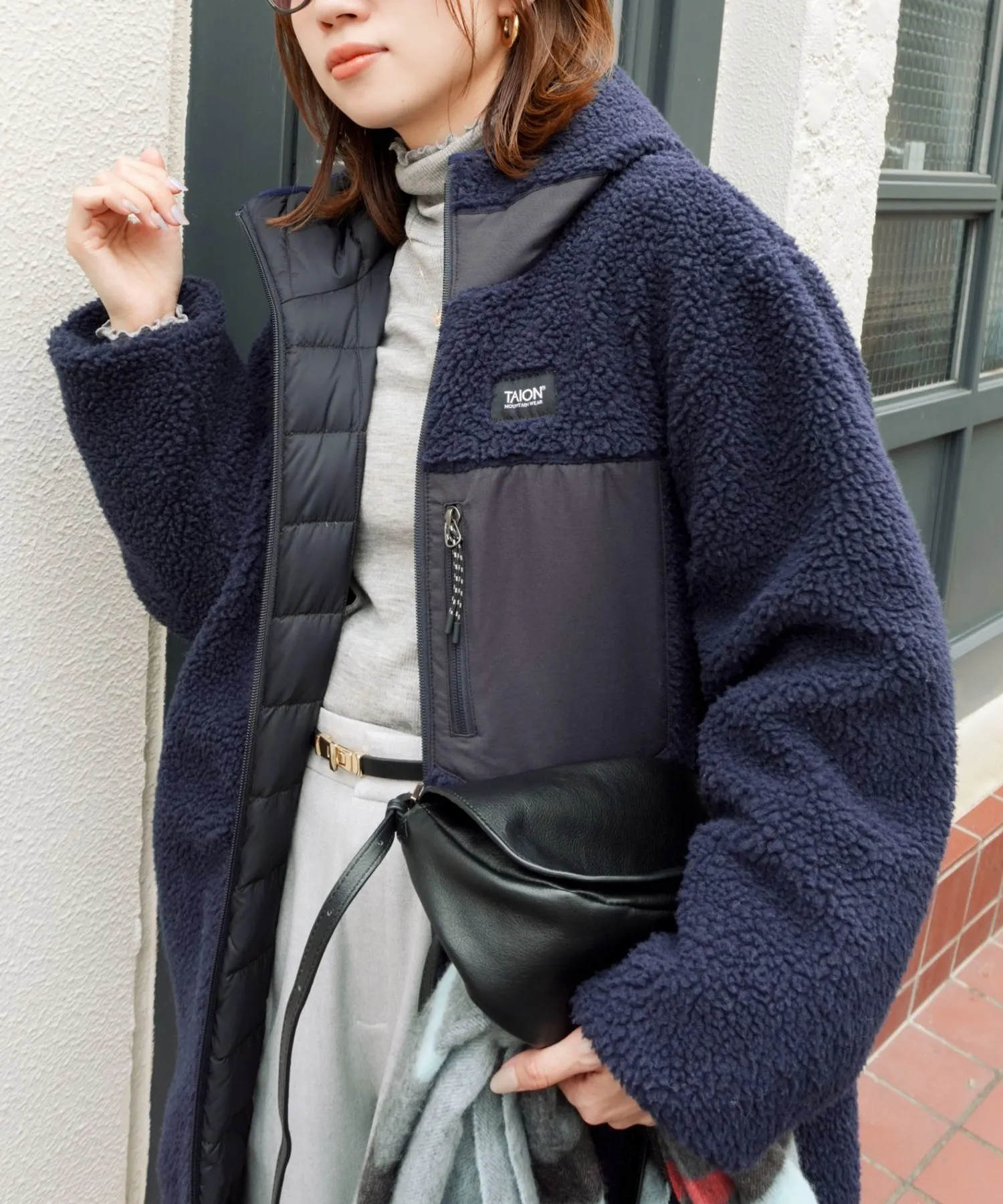 NOLLEY'S(ノーリーズ) 【WEB＆一部店舗限定色】【TAION】ボア×ダウンフードロング(リバーシブル)