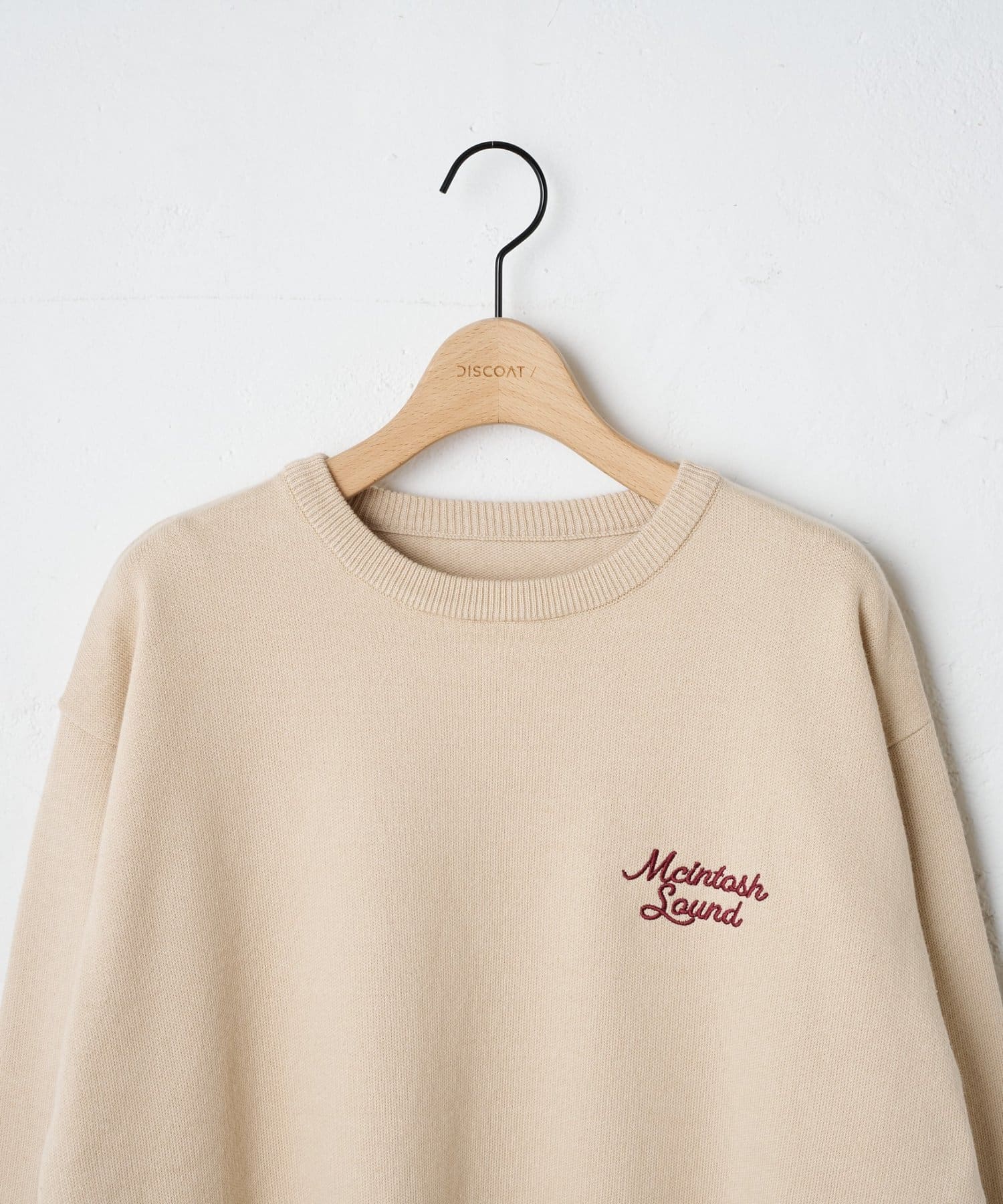 DISCOAT(ディスコート) 【Enlude】サガラ刺繍スウェットライクニット《ユニセックス》