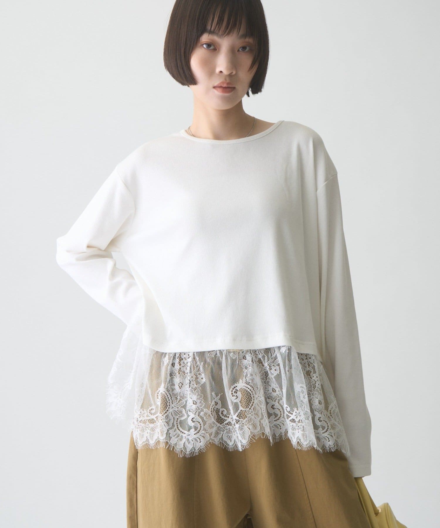 CIAOPANIC TYPY(チャオパニックティピー) ∴裾レースリブロンTee