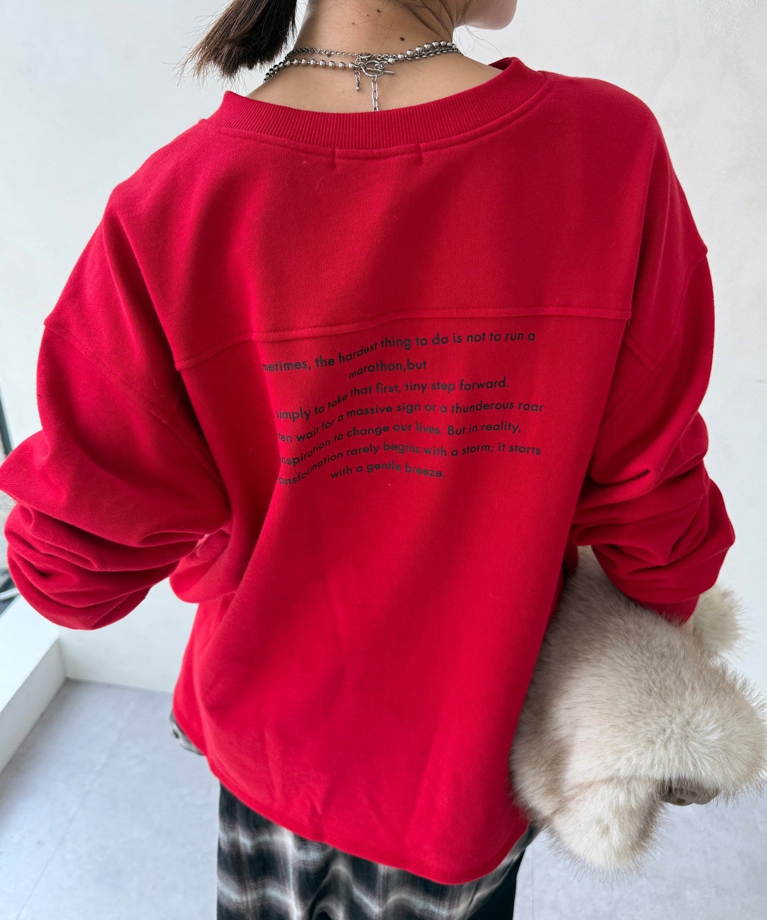 DOUDOU(ドゥドゥ) 【WEB限定】バックロゴハーフジッププルオーバー