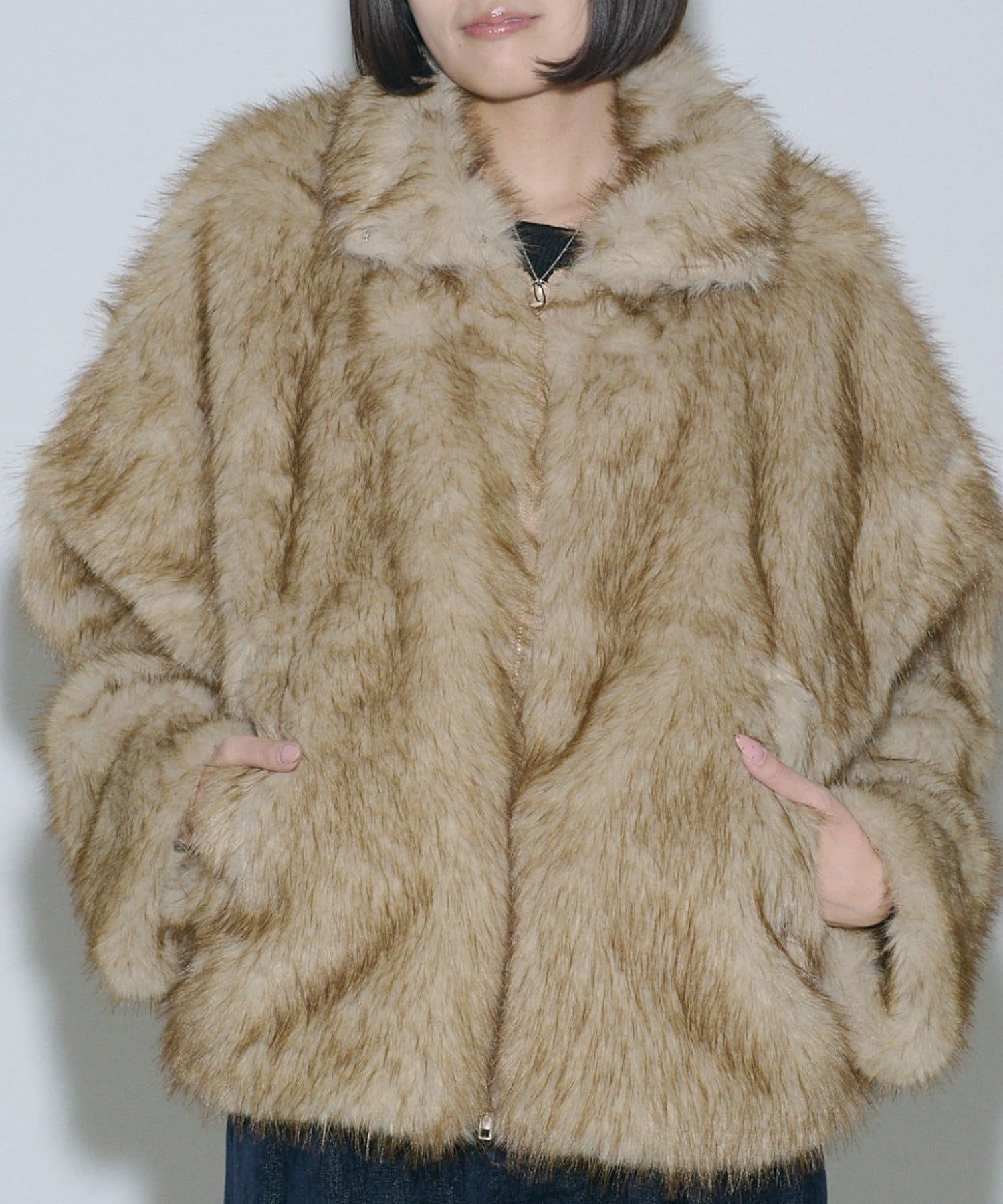 -goocy-(グーシー) フェイクミックスファージャケット