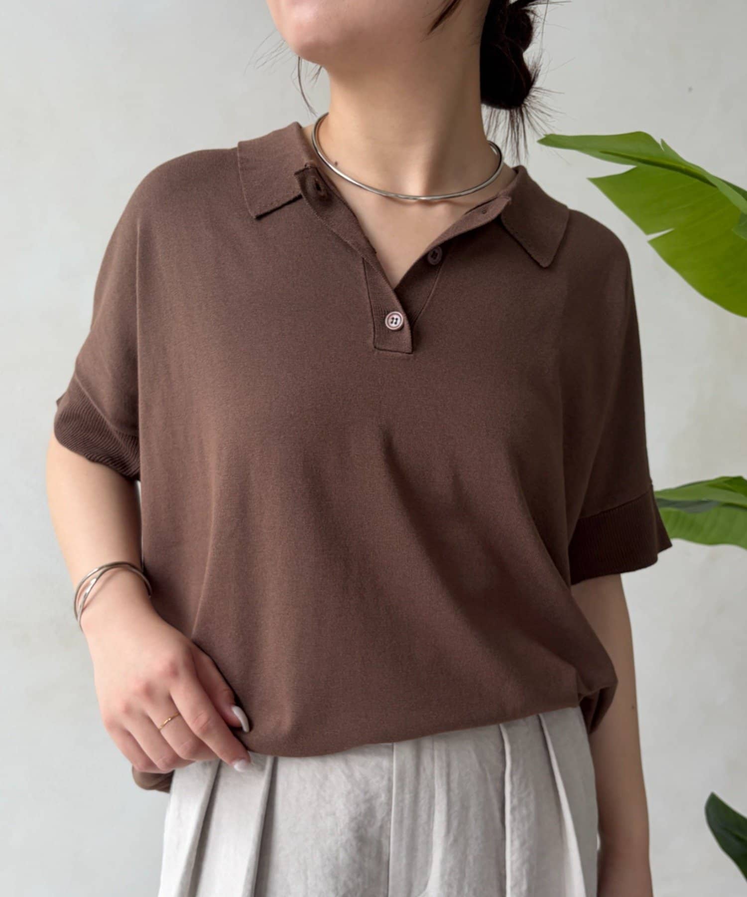 Jena　espace merveilleux(ジェナ　エスパスメルヴェイユ) 半袖ニットポロ