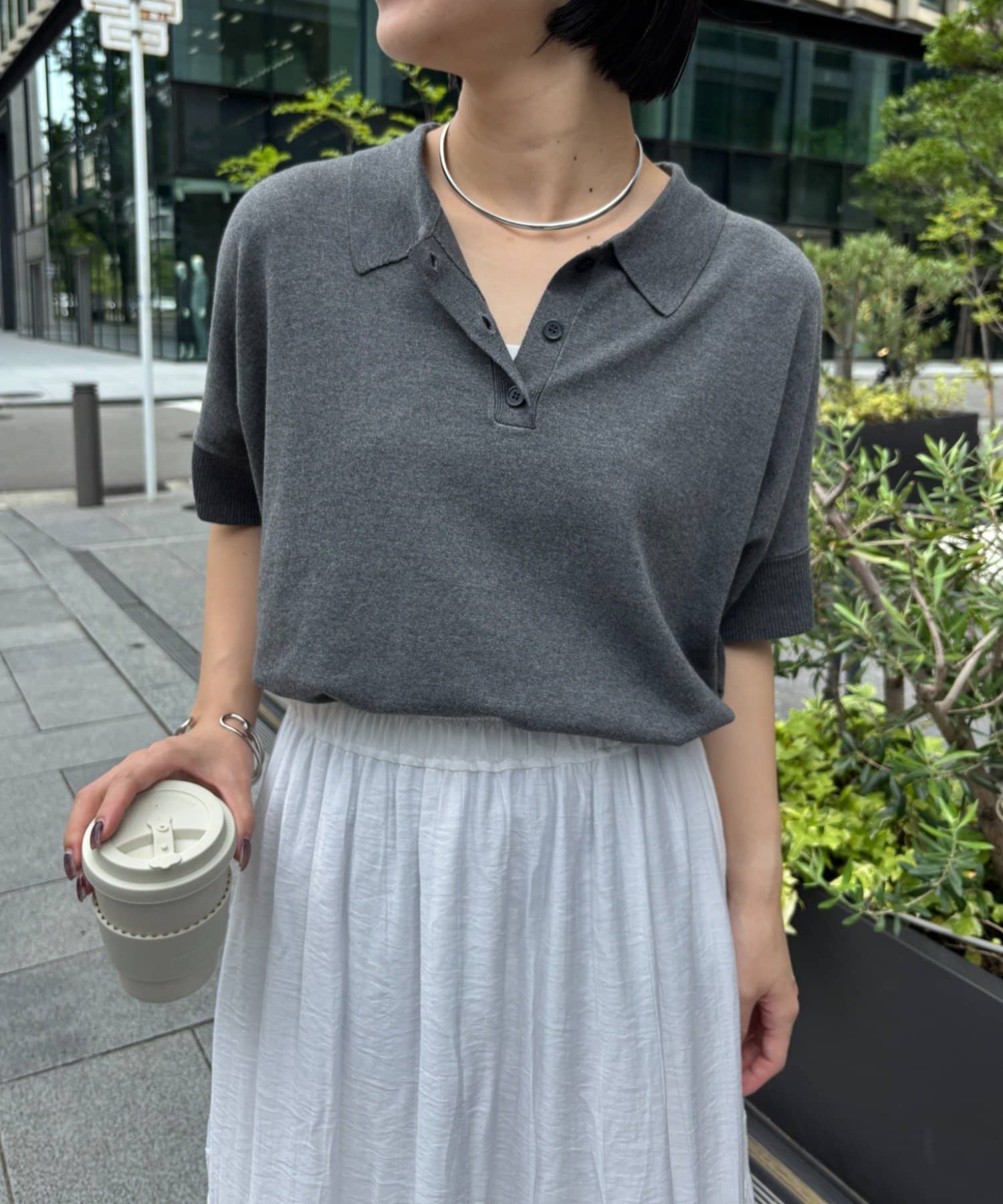 Jena　espace merveilleux(ジェナ　エスパスメルヴェイユ) 半袖ニットポロ