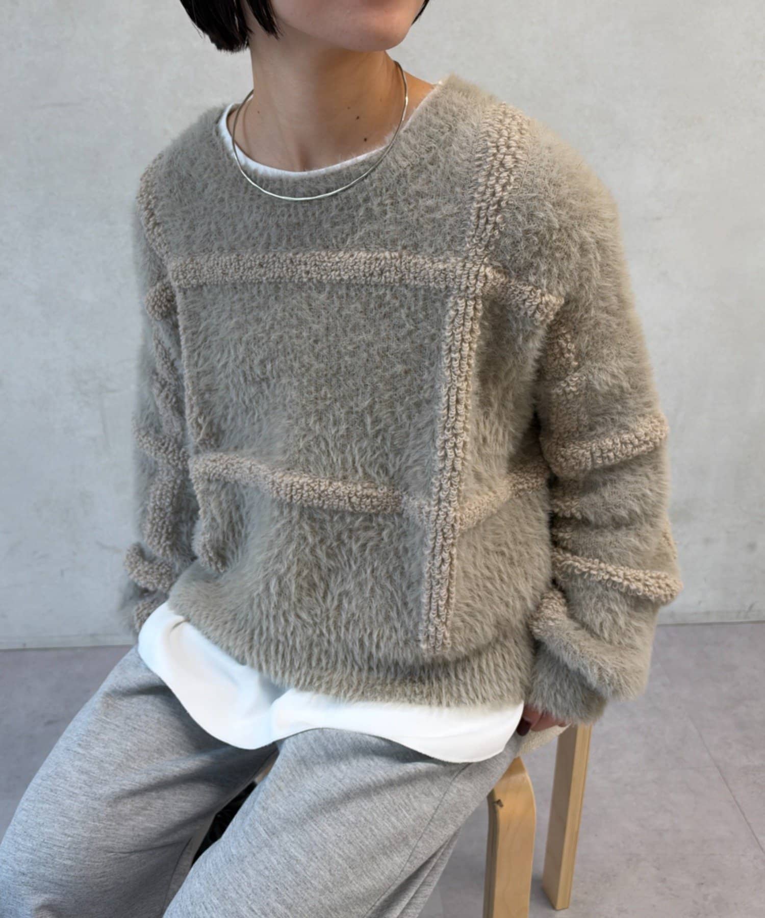 Jena　espace merveilleux(ジェナ　エスパスメルヴェイユ) チェック柄シャギーKN