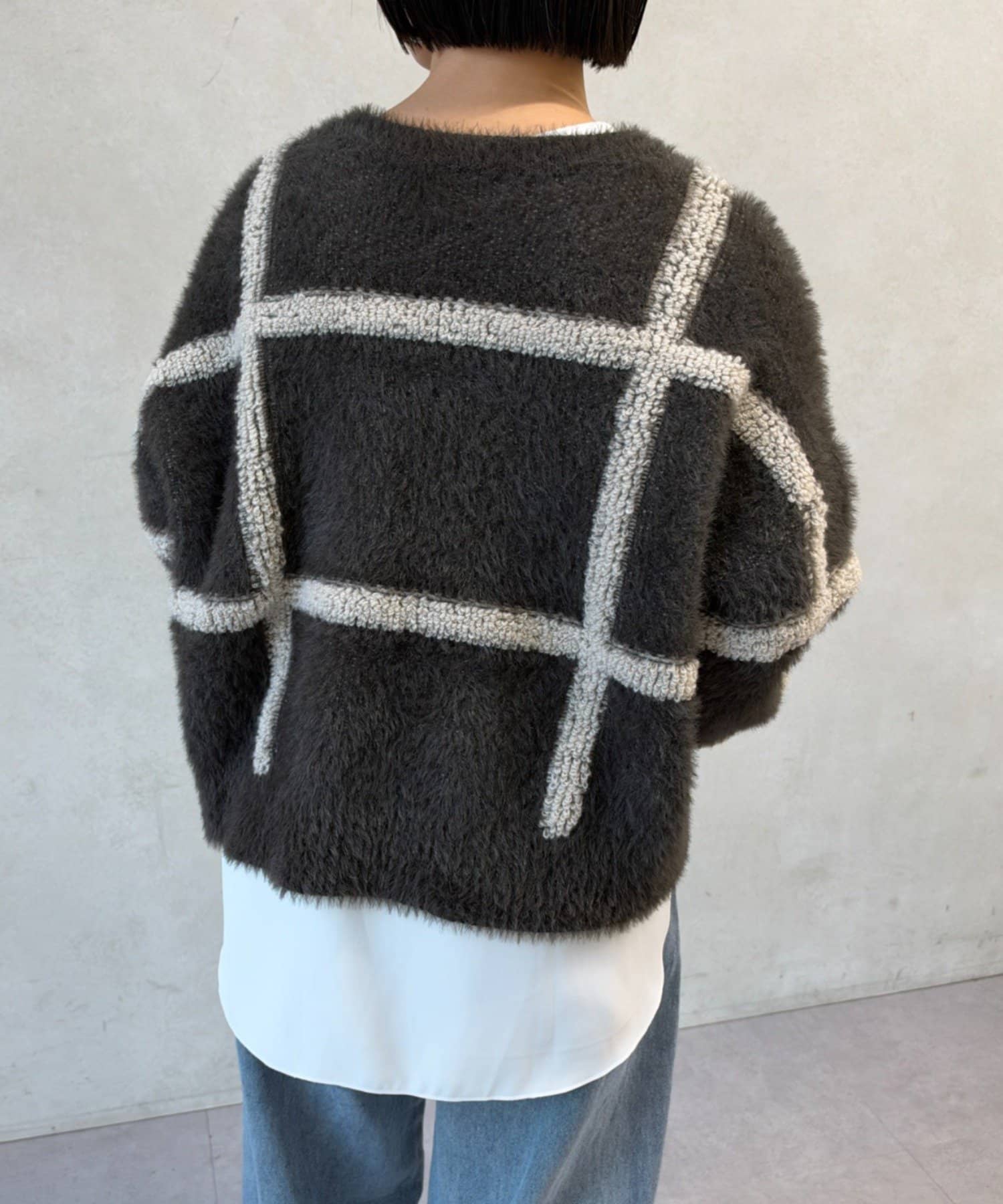 Jena　espace merveilleux(ジェナ　エスパスメルヴェイユ) チェック柄シャギーKN
