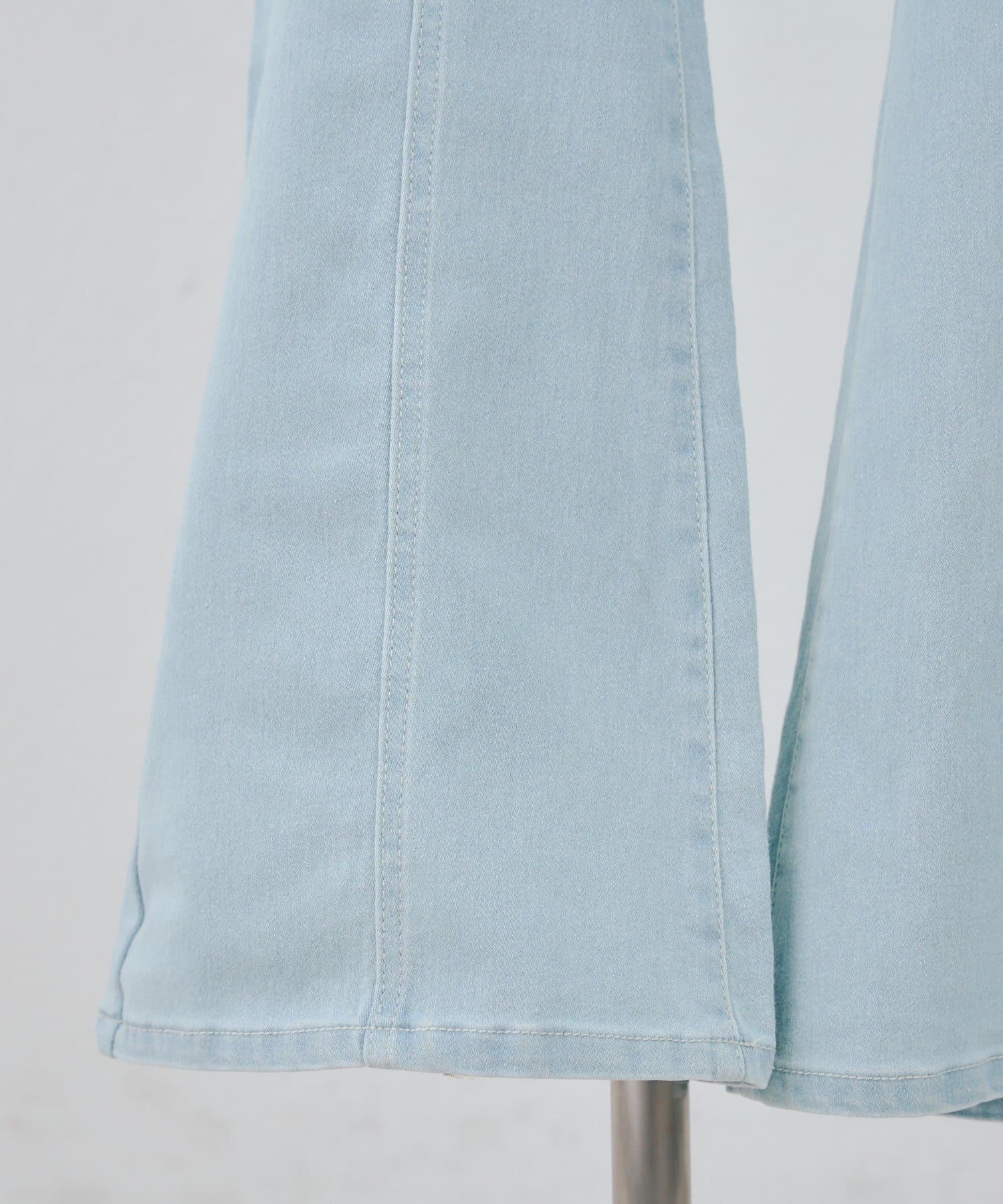 NICE CLAUP / OLIVE des OLIVE OUTLET(ナイスクラップ  / オリーブ デ オリーブ アウトレット) 【continuer】バックキラキラリボンセミフレアデニム