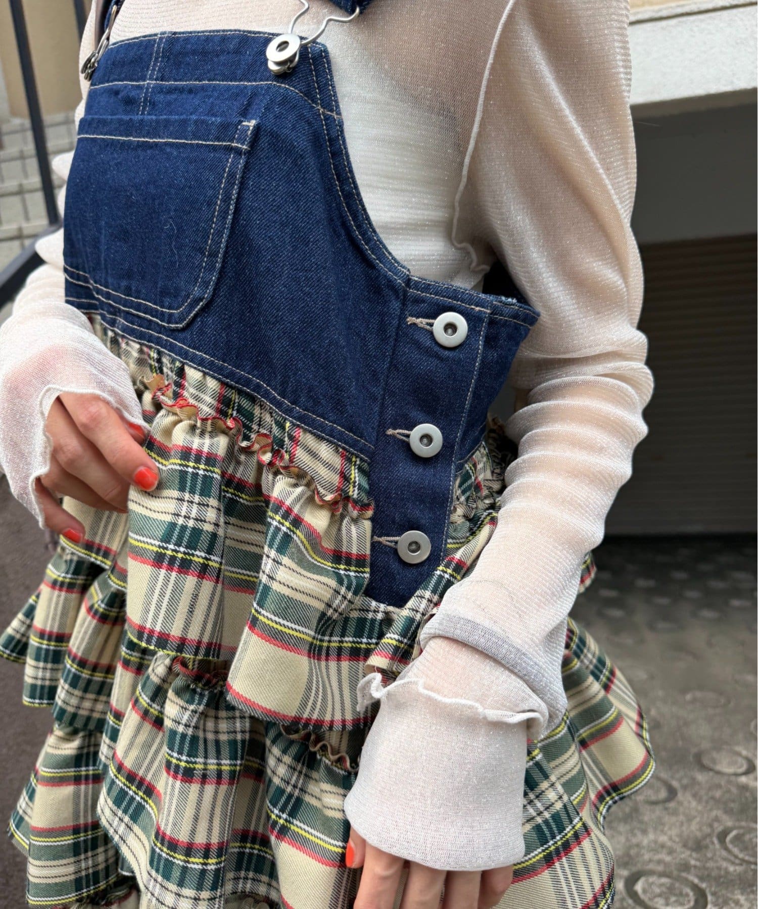 w closet(ダブルクローゼット) 《お気に入り登録累計1.5万越え》【新色追加】フリルティアードジャンパースカート