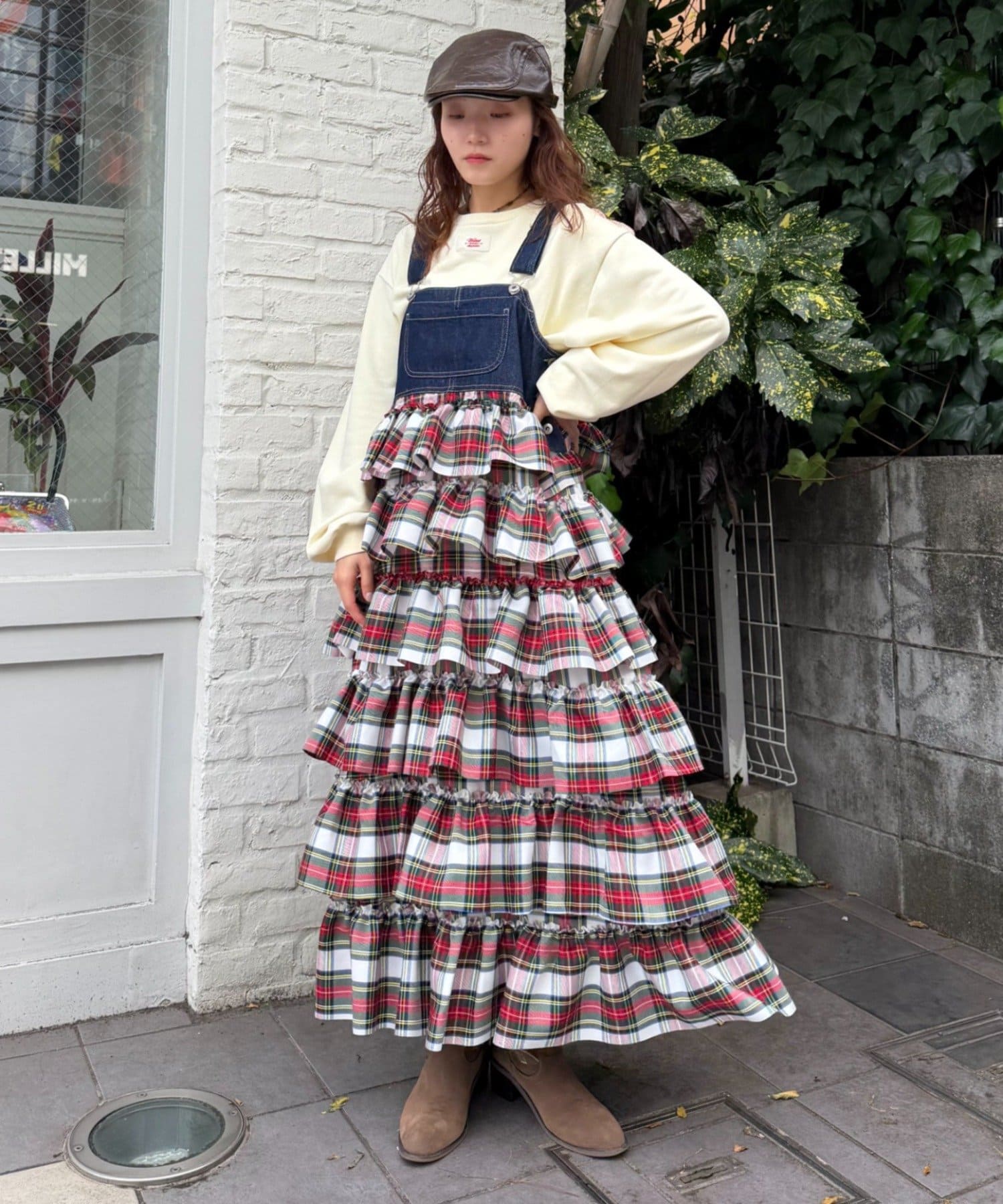 w closet(ダブルクローゼット) 《お気に入り登録累計1.5万越え》【新色追加】【一部カラー2サイズ展開に！】フリルティアードジャンパースカート