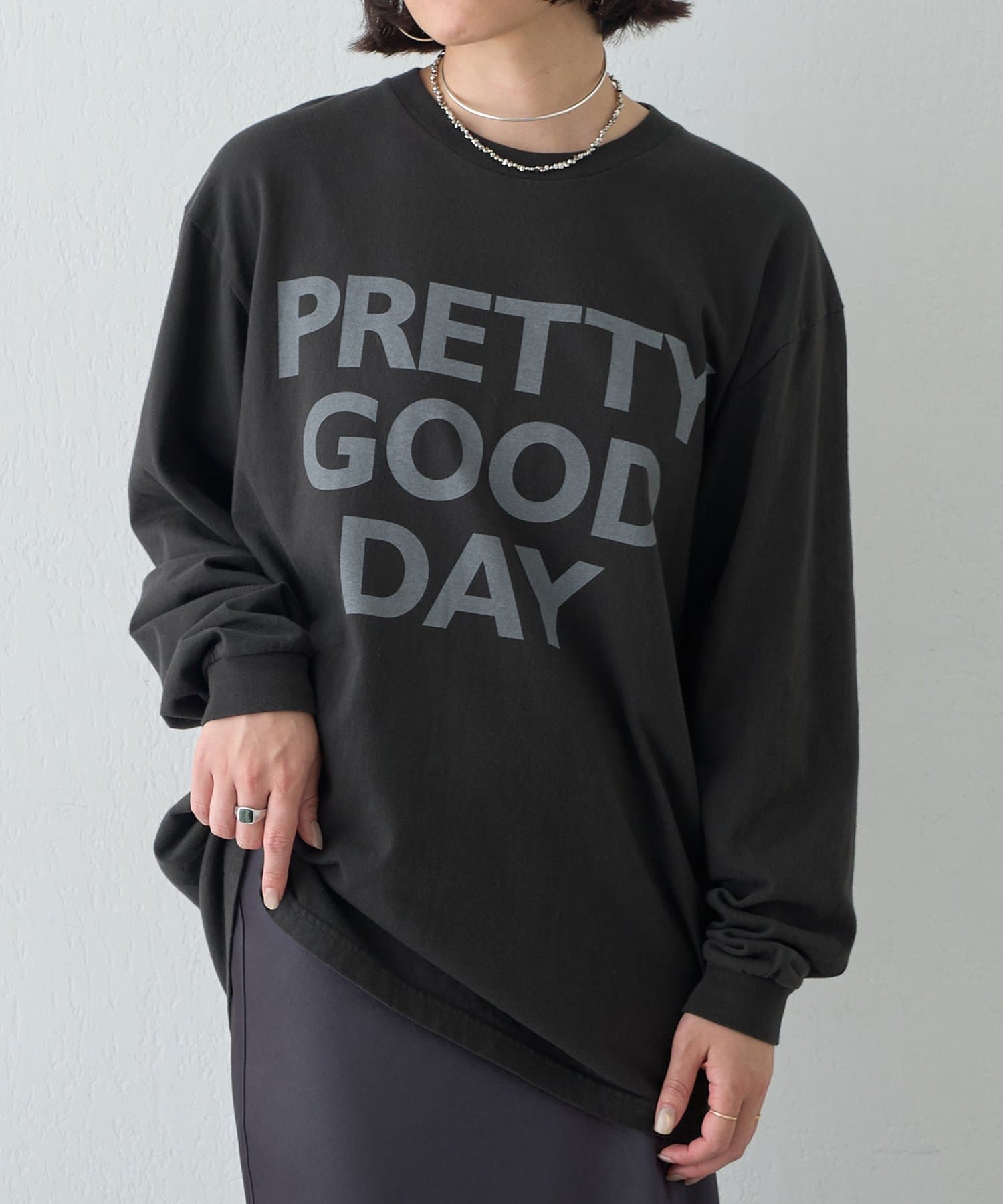 Whim Gazette(ウィム ガゼット) レタリングロンTEE