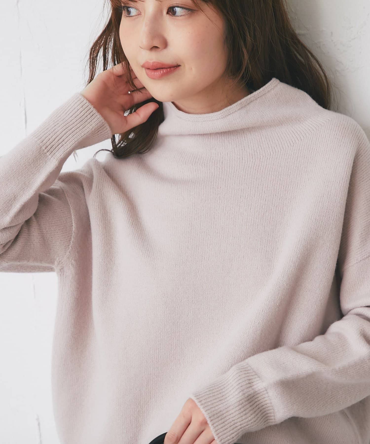 La boutique BonBon(ラブティックボンボン) ウール100ボトルネックニット