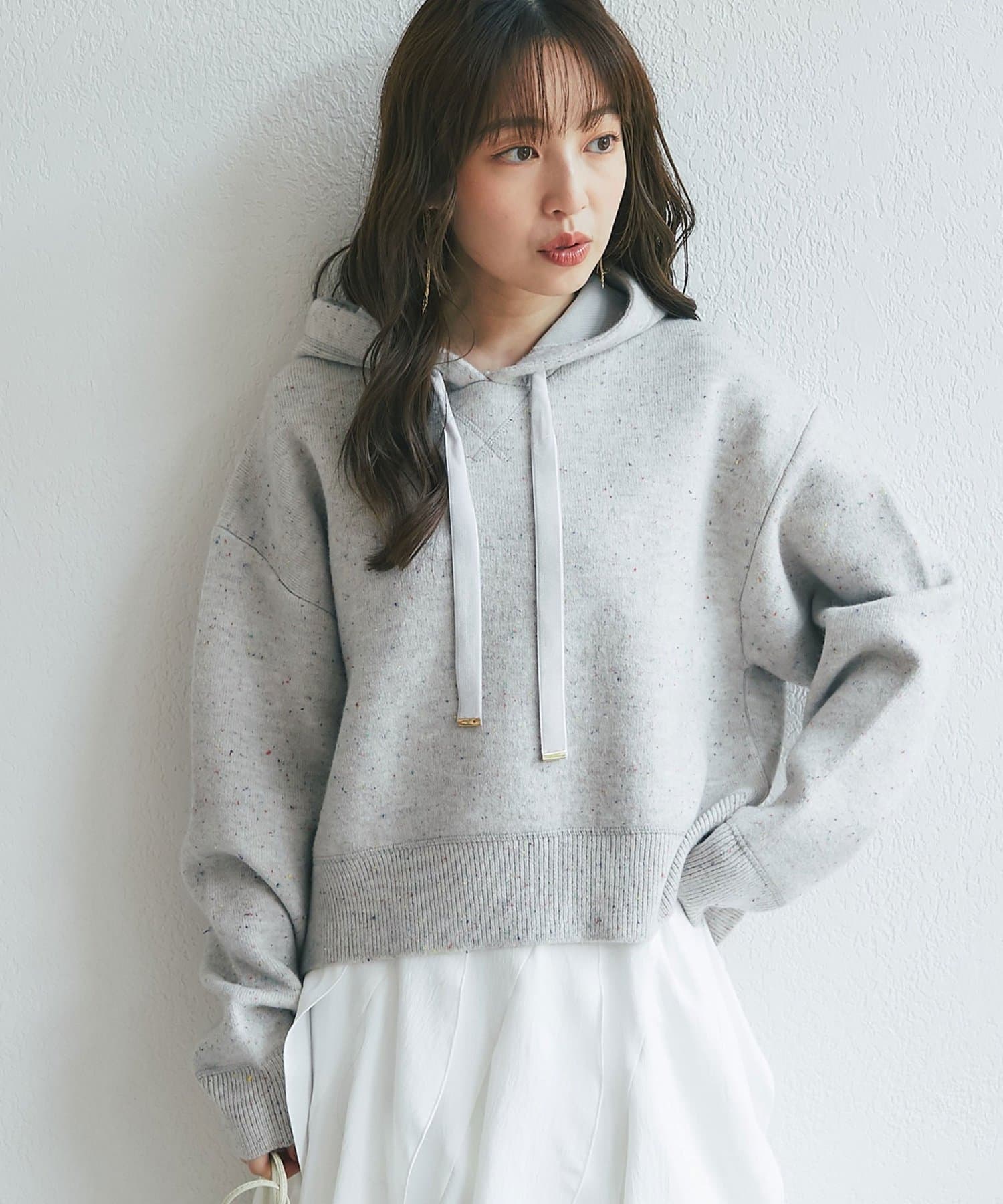 La boutique BonBon(ラブティックボンボン) カラーネップフーディニット
