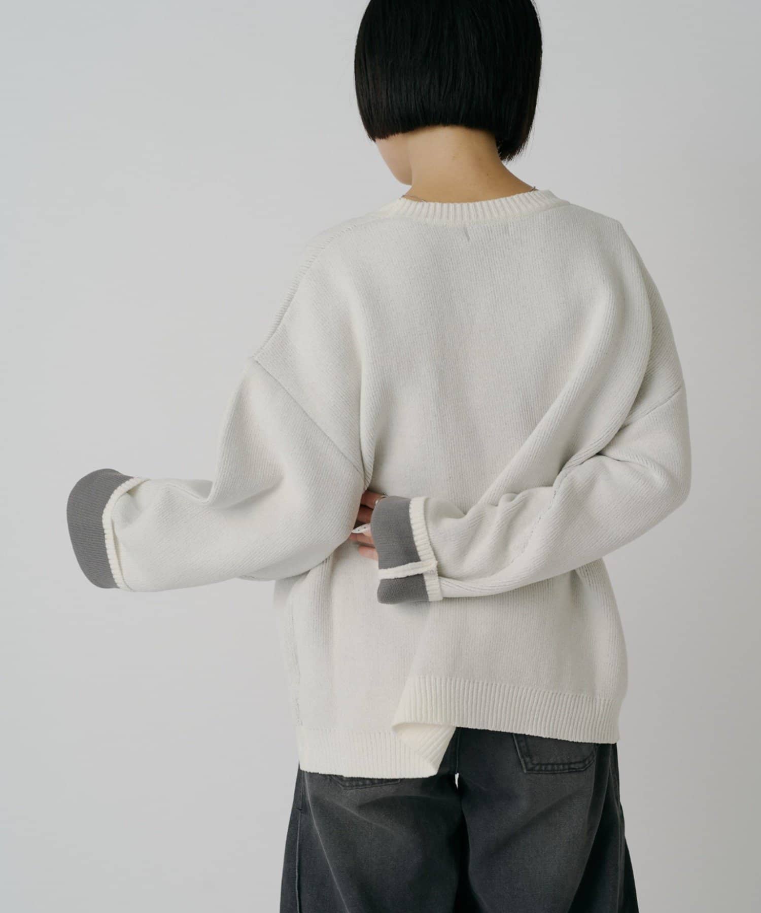 -goocy-(グーシー) モールダブルフェイス配色ニット