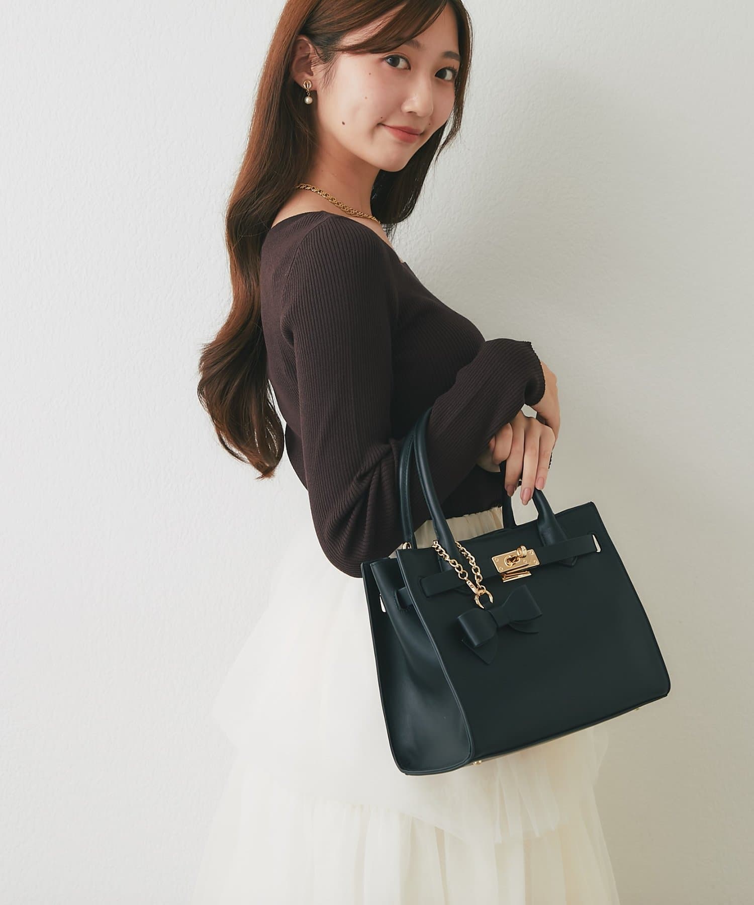 La boutique BonBon(ラブティックボンボン) レザーワイドトートバッグ