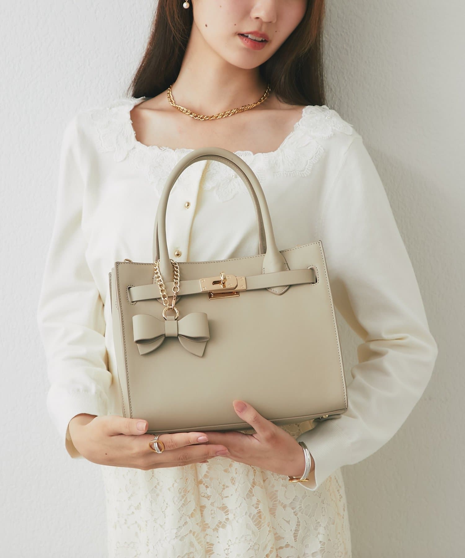 La boutique BonBon(ラブティックボンボン) レザーワイドトートバッグ