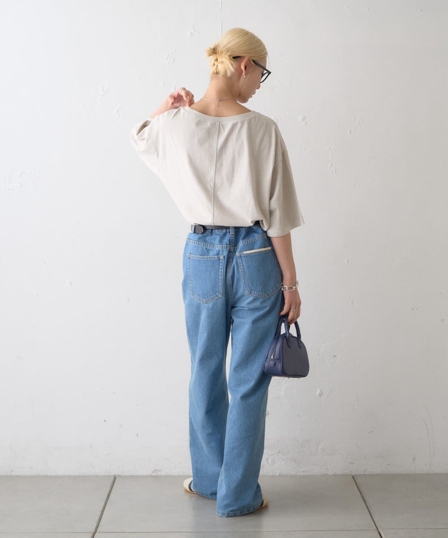CIAOPANIC TYPY(チャオパニックティピー) ∴アシッドウォッシュカレッジロゴオーバーTee