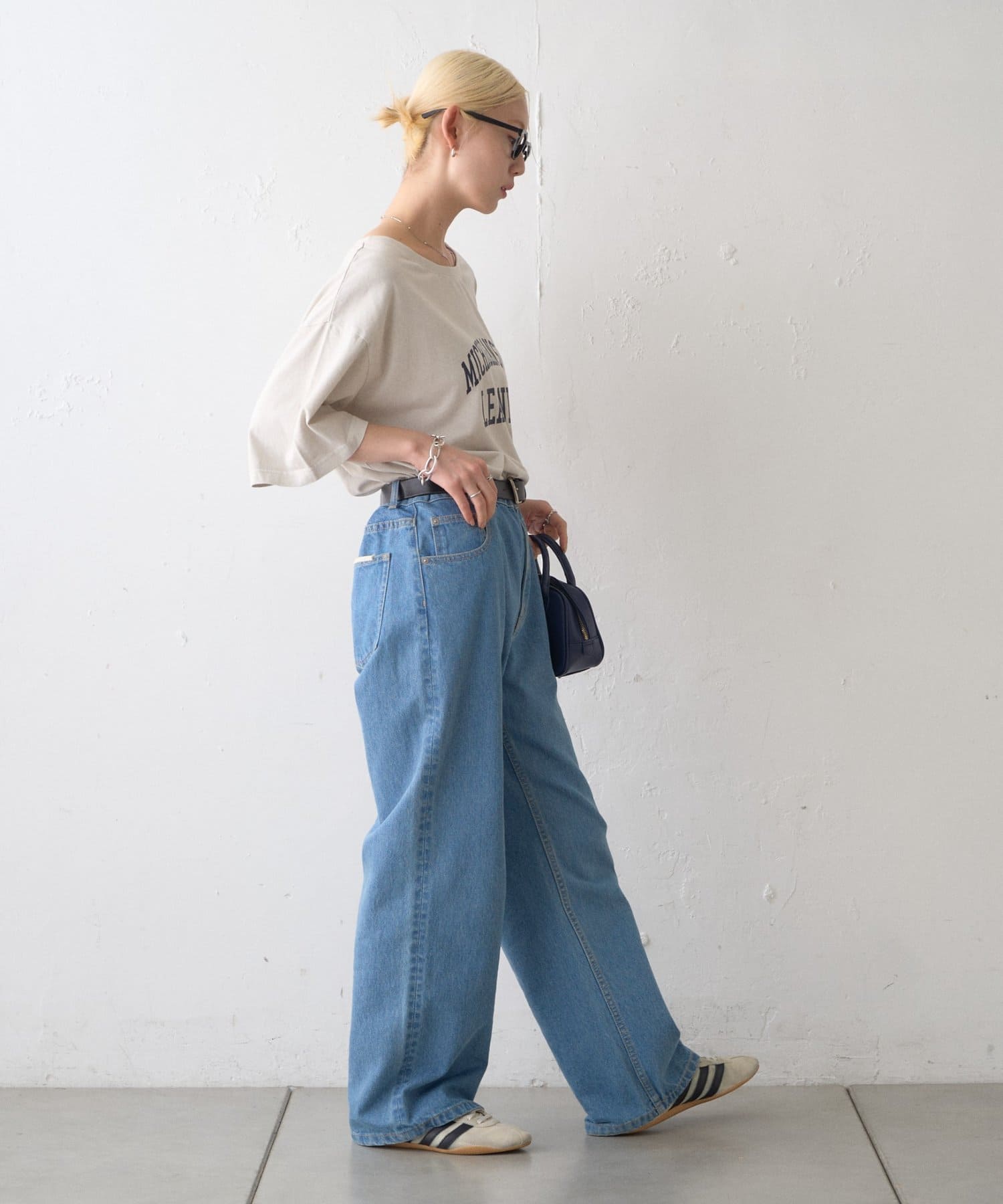 CIAOPANIC TYPY(チャオパニックティピー) ∴アシッドウォッシュカレッジロゴオーバーTee