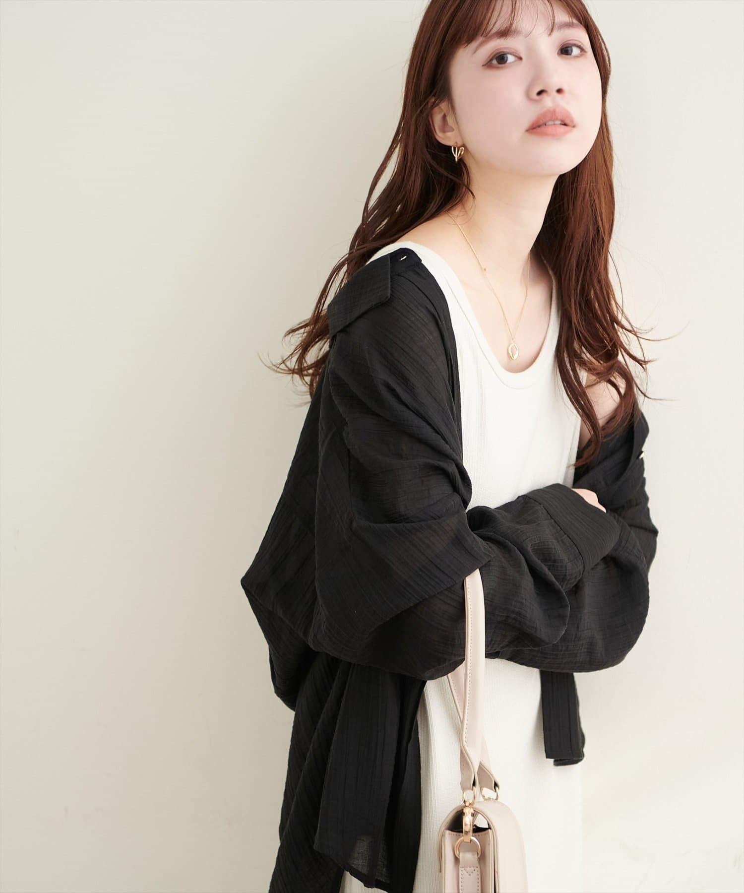 natural couture(ナチュラルクチュール) シワシアーワイドシャツ