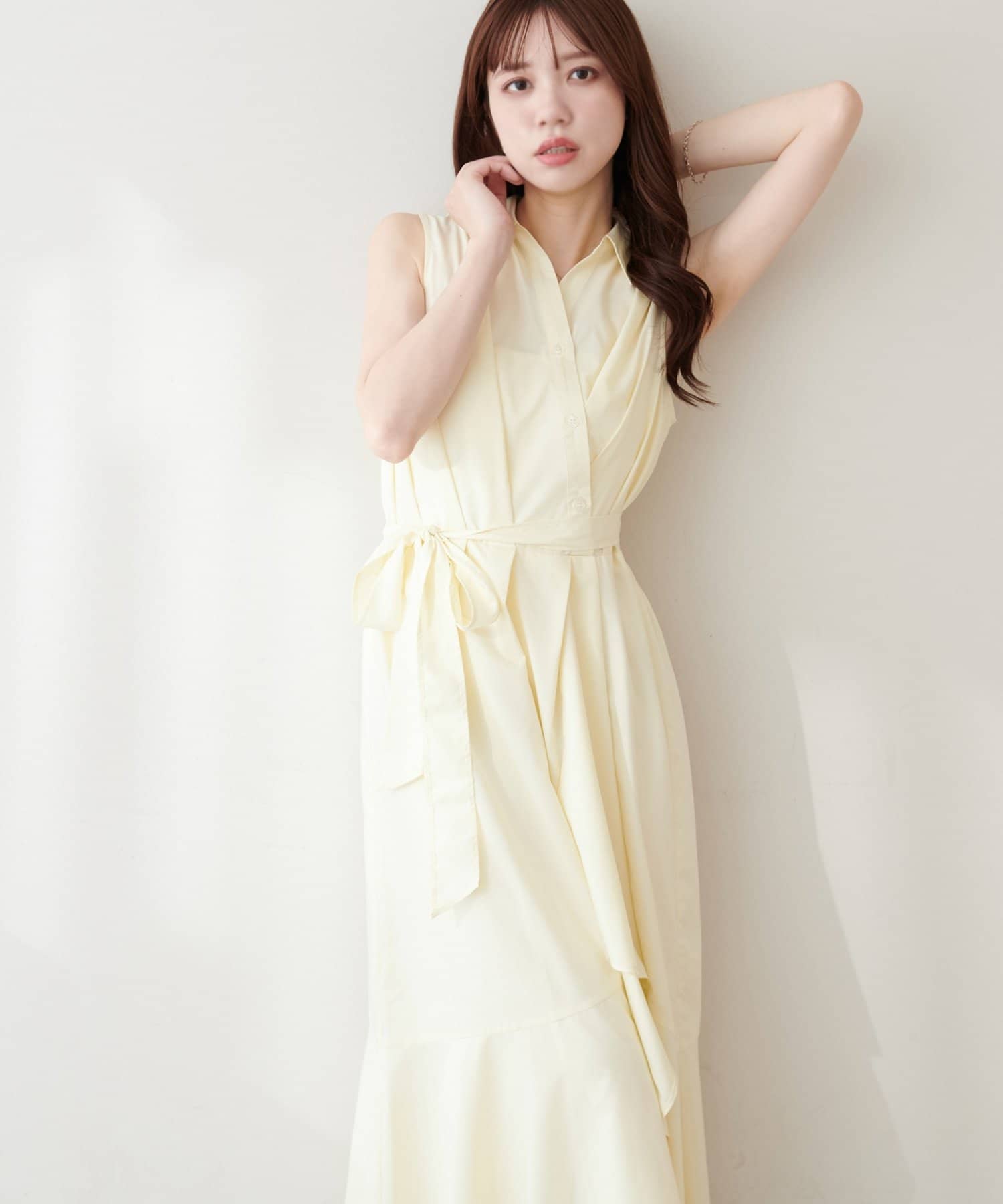 natural couture(ナチュラルクチュール) アシンメトリーヘムシャツワンピース