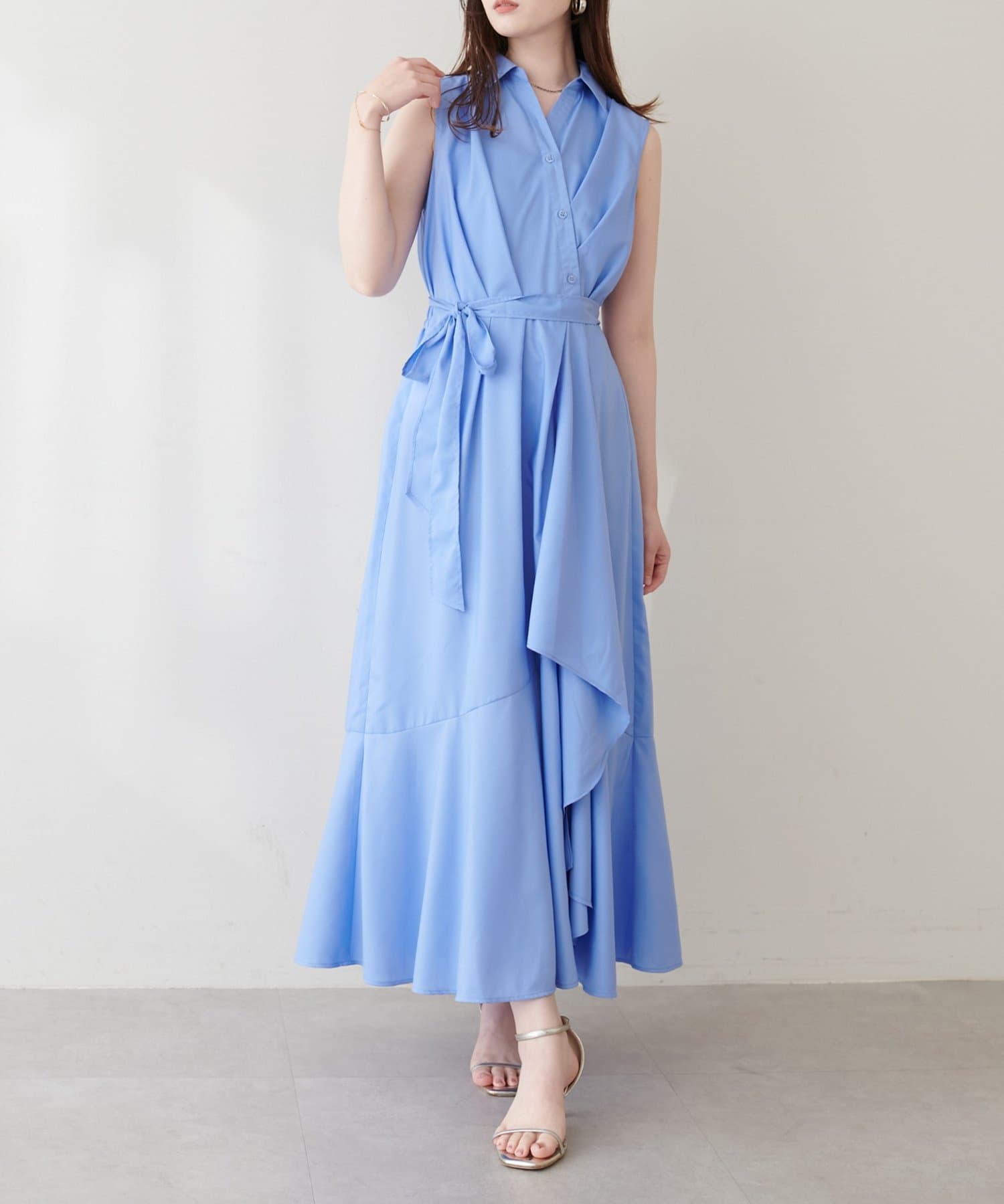 natural couture(ナチュラルクチュール) アシンメトリーヘムシャツワンピース
