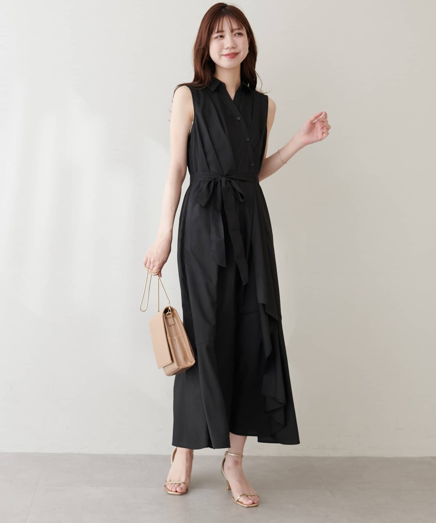 natural couture(ナチュラルクチュール) アシンメトリーヘムシャツワンピース