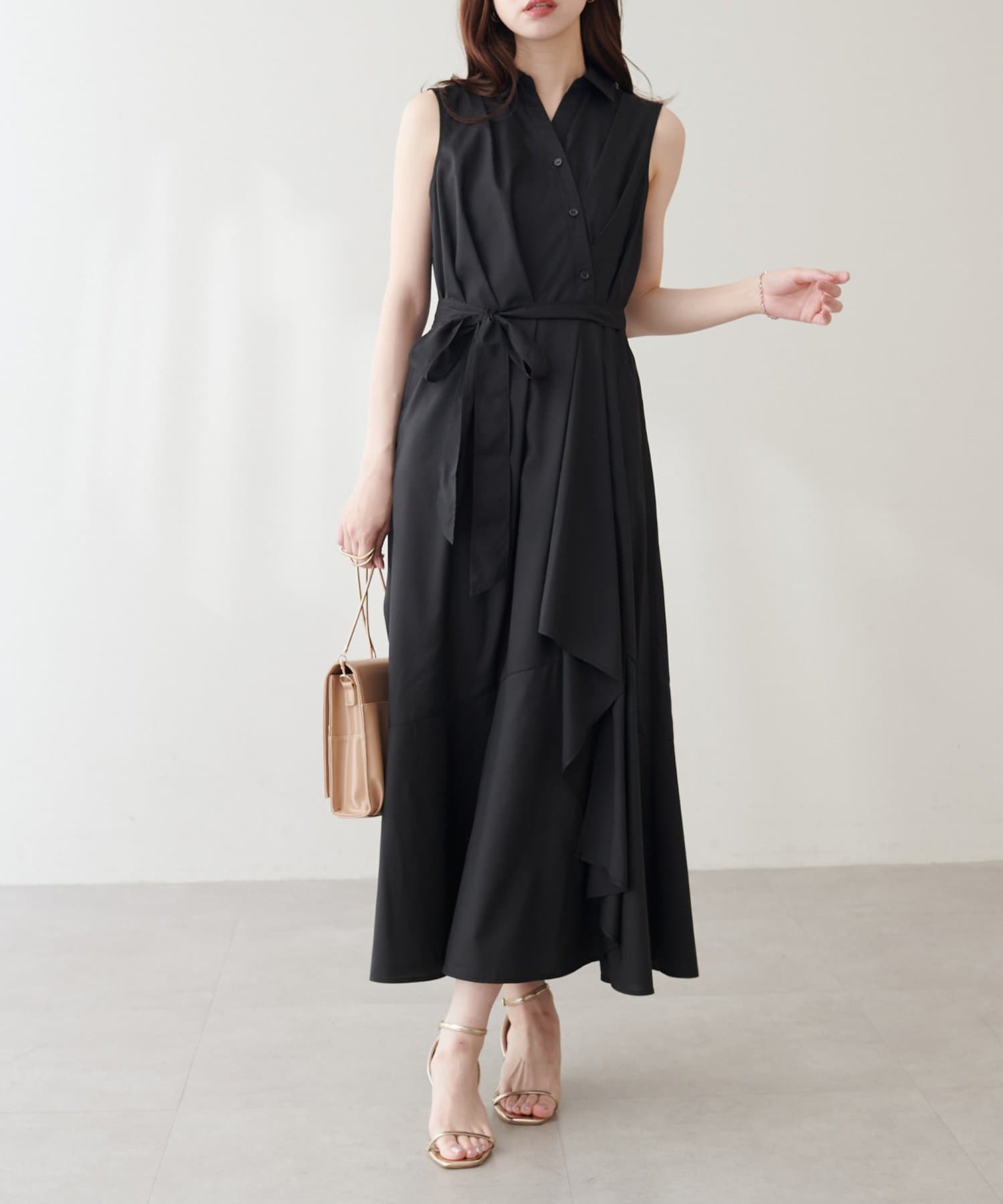 natural couture(ナチュラルクチュール) アシンメトリーヘムシャツワンピース