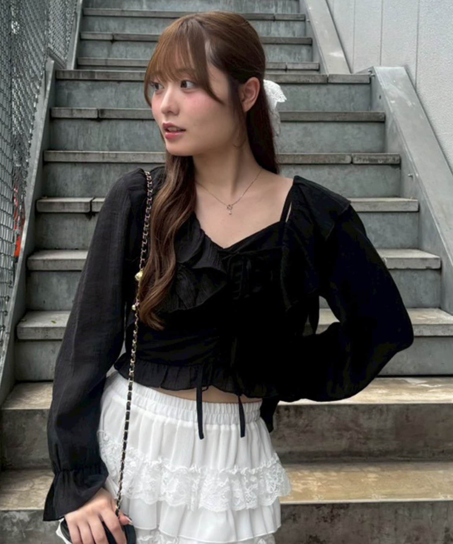 NICE CLAUP / OLIVE des OLIVE OUTLET(ナイスクラップ  / オリーブ デ オリーブ アウトレット) 【continuer】ラッフルボレロ&キャミset