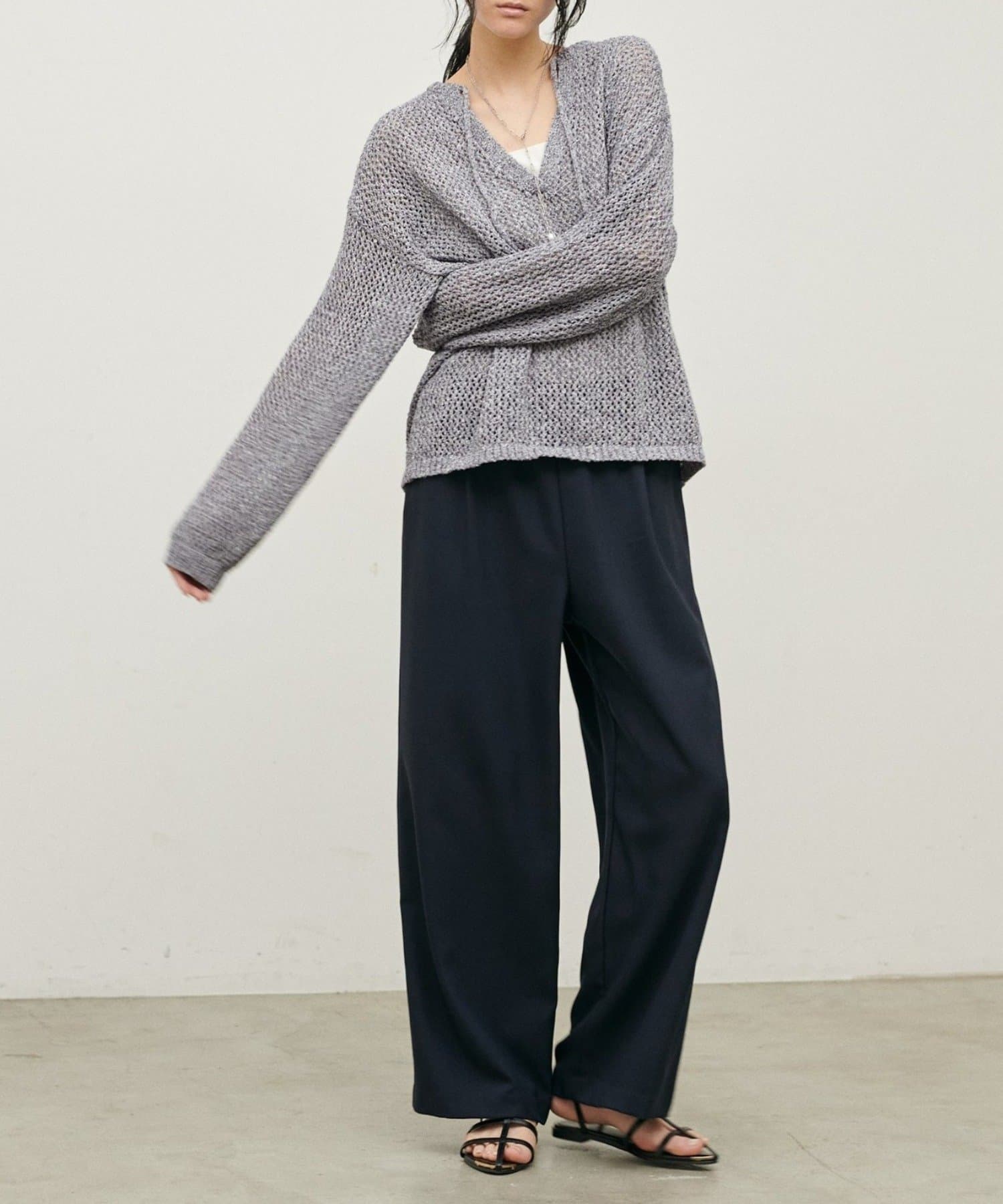 NICE CLAUP / OLIVE des OLIVE OUTLET(ナイスクラップ  / オリーブ デ オリーブ アウトレット) 【LARUTA】ＭＩＸメッシュキーネックプルオーバー