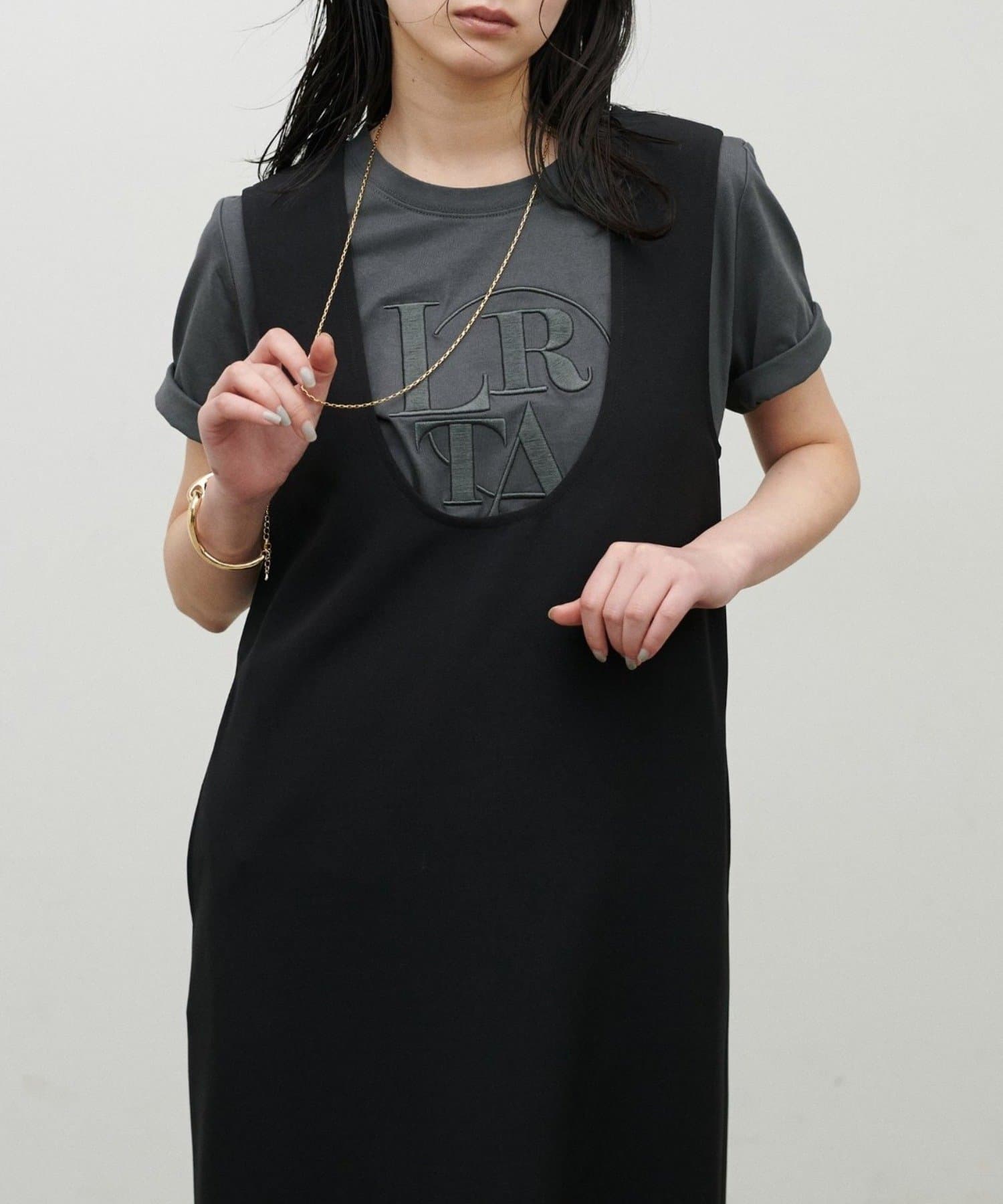 NICE CLAUP / OLIVE des OLIVE OUTLET(ナイスクラップ  / オリーブ デ オリーブ アウトレット) 【LARUTA】NEW厚盛りロゴ刺繍T