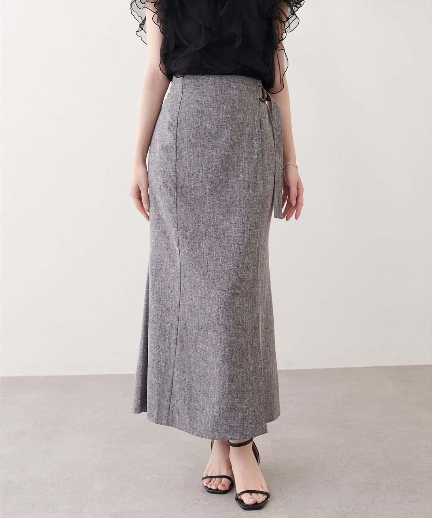 NICE CLAUP / OLIVE des OLIVE OUTLET(ナイスクラップ  / オリーブ デ オリーブ アウトレット) 【natural couture】ラップ風タイトスカート