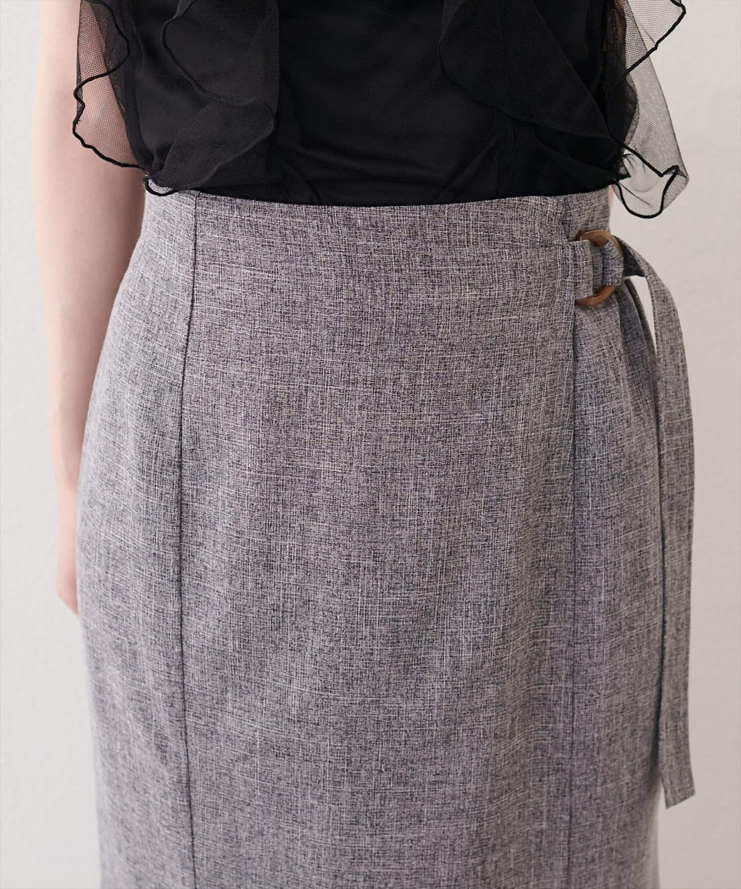 NICE CLAUP / OLIVE des OLIVE OUTLET(ナイスクラップ  / オリーブ デ オリーブ アウトレット) 【natural couture】ラップ風タイトスカート