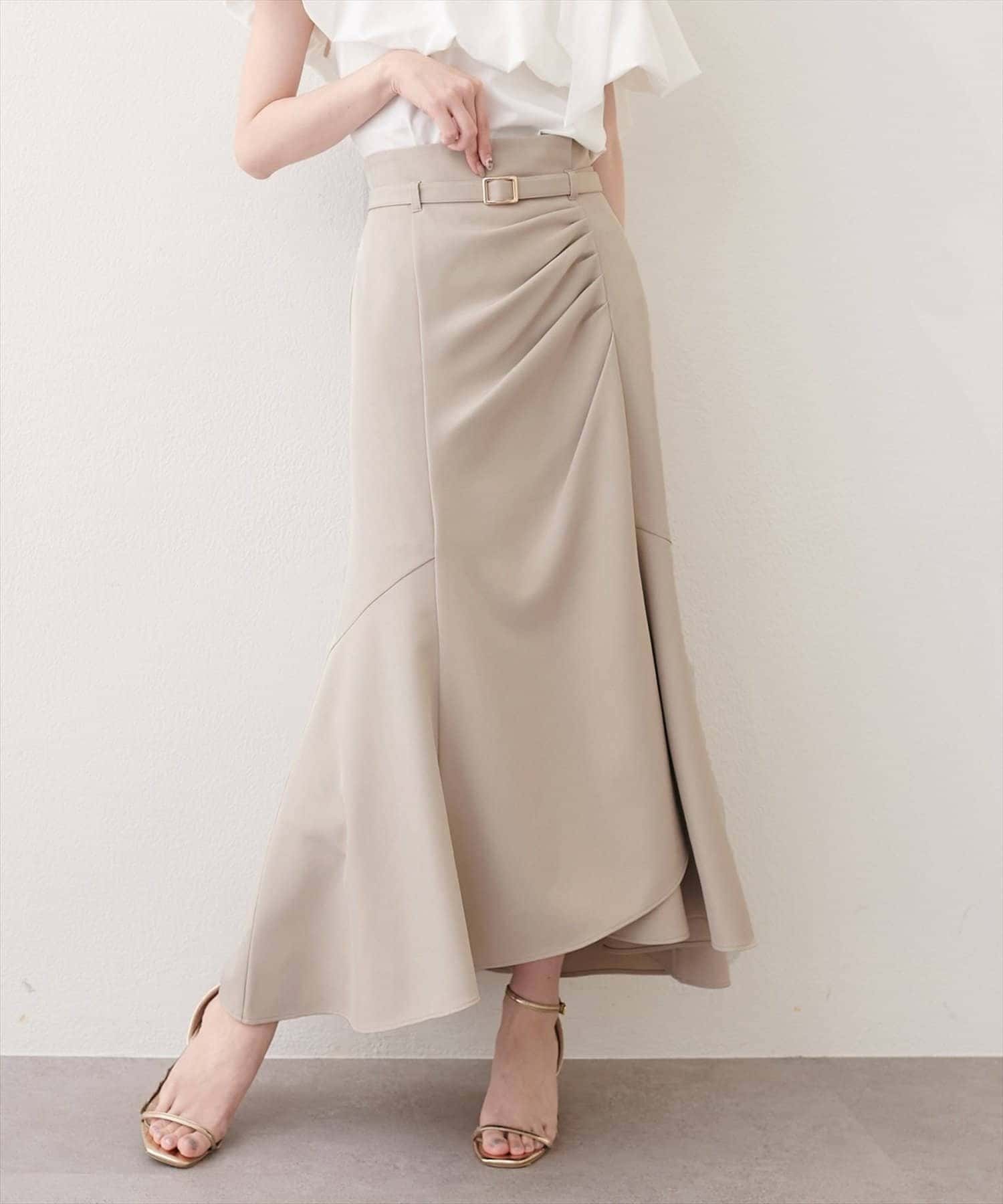 NICE CLAUP / OLIVE des OLIVE OUTLET(ナイスクラップ  / オリーブ デ オリーブ アウトレット) 【natural couture】ドレープデザインマーメイドスカート