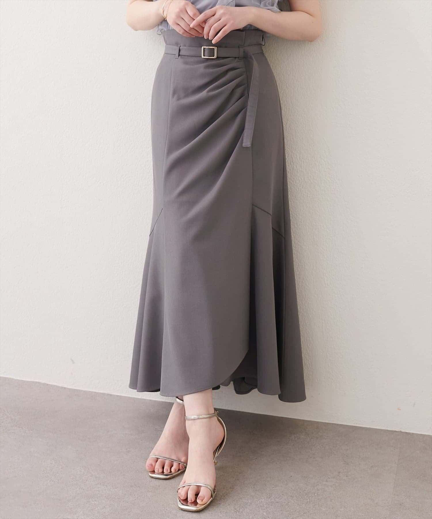 NICE CLAUP / OLIVE des OLIVE OUTLET(ナイスクラップ  / オリーブ デ オリーブ アウトレット) 【natural couture】ドレープデザインマーメイドスカート