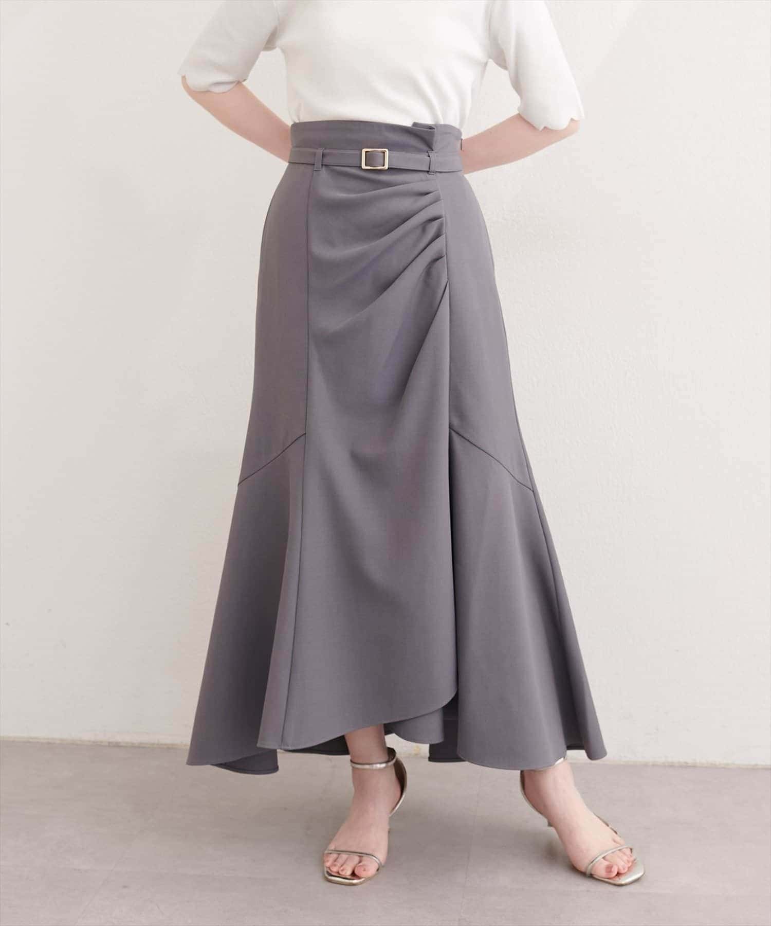 NICE CLAUP / OLIVE des OLIVE OUTLET(ナイスクラップ  / オリーブ デ オリーブ アウトレット) 【natural couture】ドレープデザインマーメイドスカート
