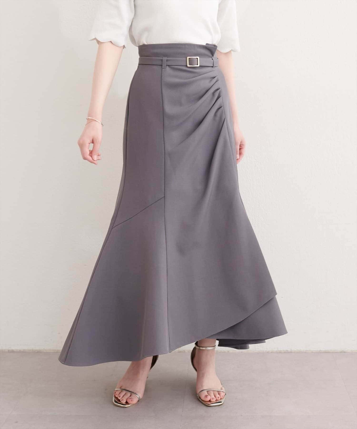 NICE CLAUP / OLIVE des OLIVE OUTLET(ナイスクラップ  / オリーブ デ オリーブ アウトレット) 【natural couture】ドレープデザインマーメイドスカート