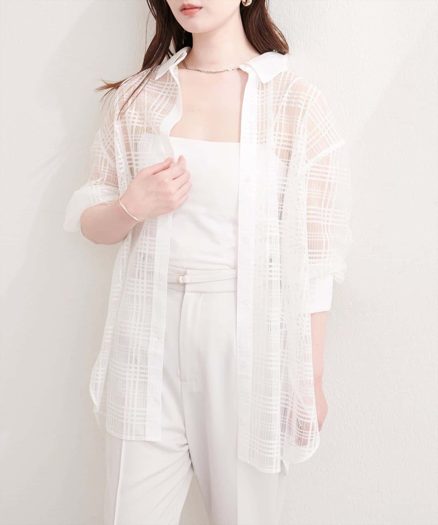 NICE CLAUP / OLIVE des OLIVE OUTLET(ナイスクラップ  / オリーブ デ オリーブ アウトレット) 【natural couture】シアーチェックシャツ