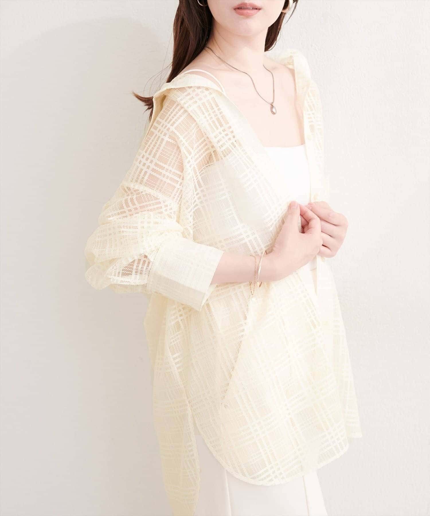 NICE CLAUP / OLIVE des OLIVE OUTLET(ナイスクラップ  / オリーブ デ オリーブ アウトレット) 【natural couture】シアーチェックシャツ