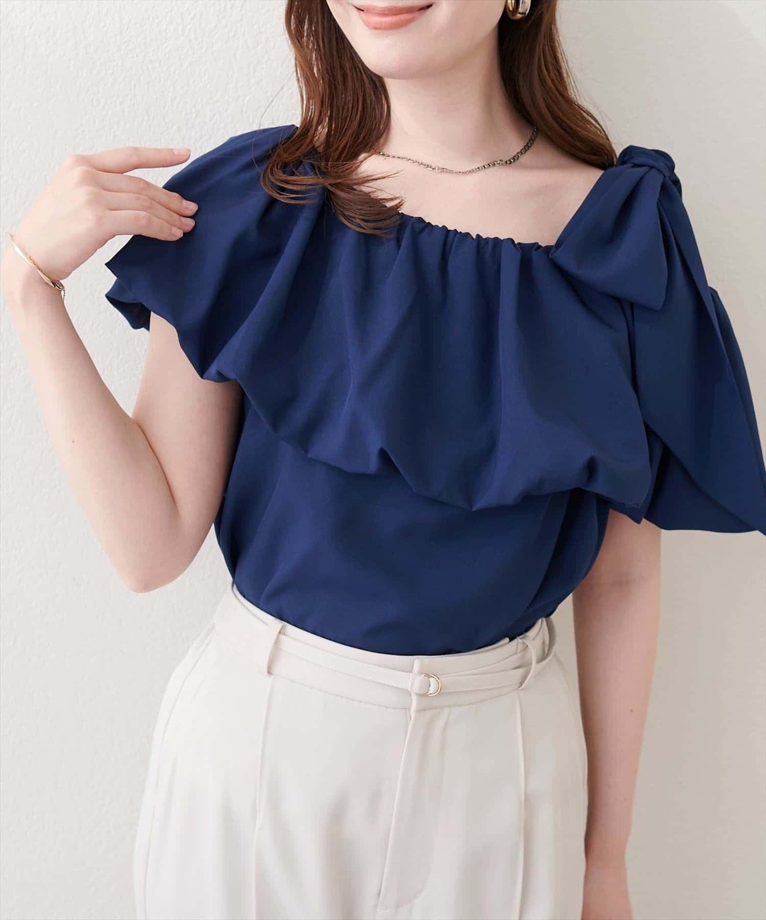 NICE CLAUP / OLIVE des OLIVE OUTLET(ナイスクラップ  / オリーブ デ オリーブ アウトレット) 【natural couture】マルチWAYオフショルバルーントップス
